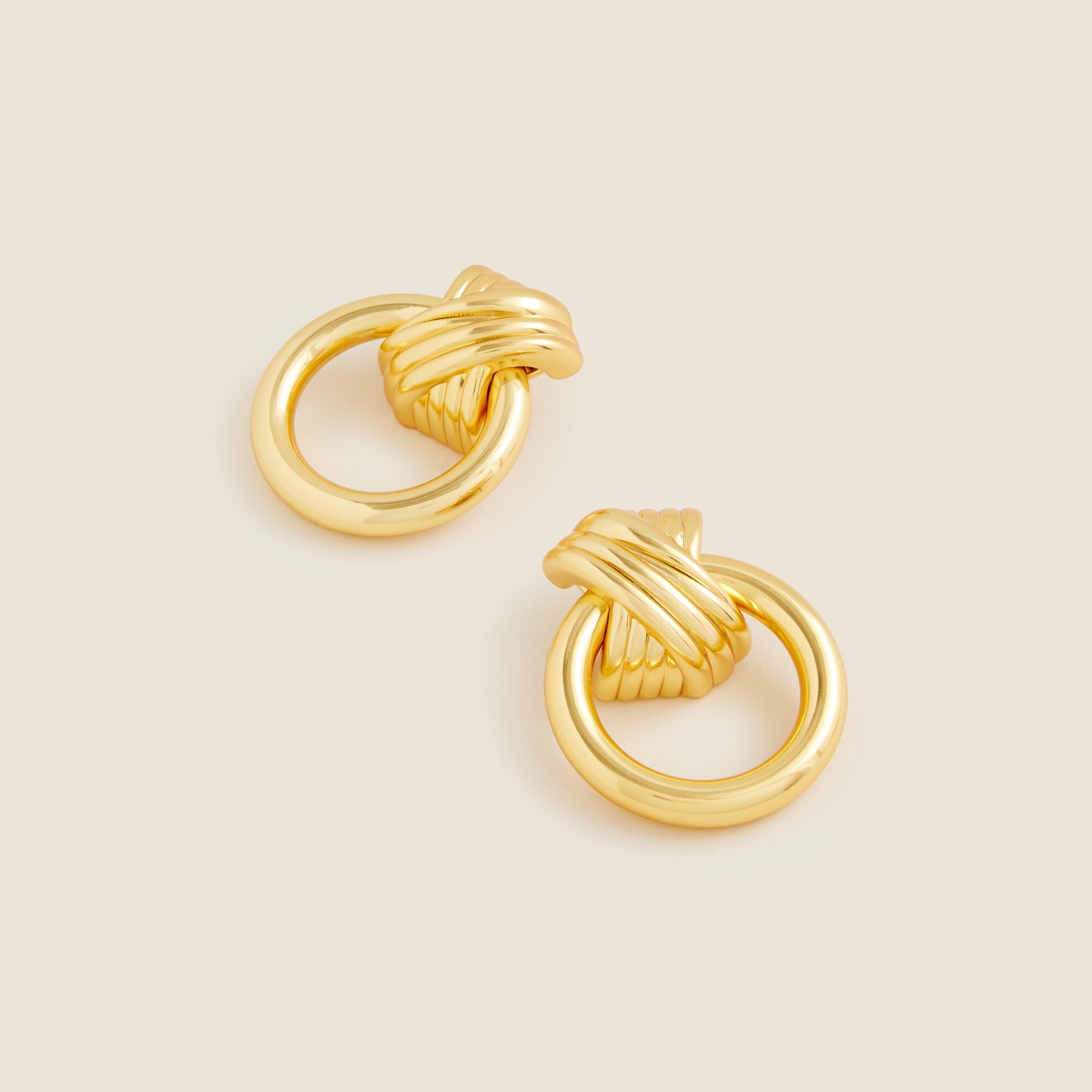 Crisscross door knocker earrings