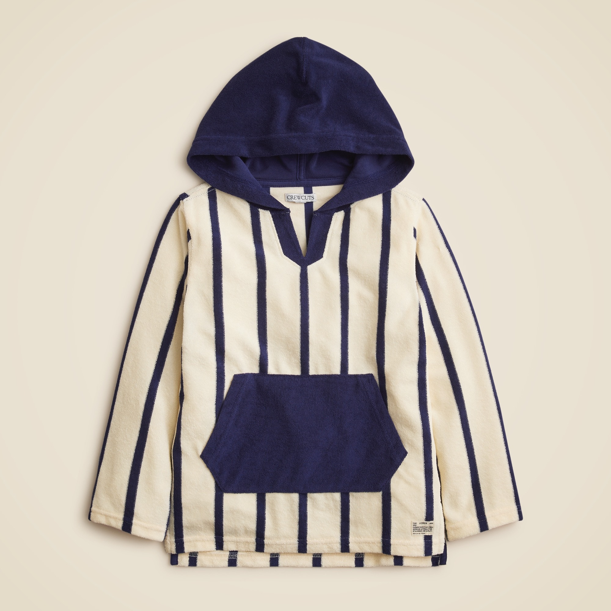 Kids' hooded pullover in towel terry