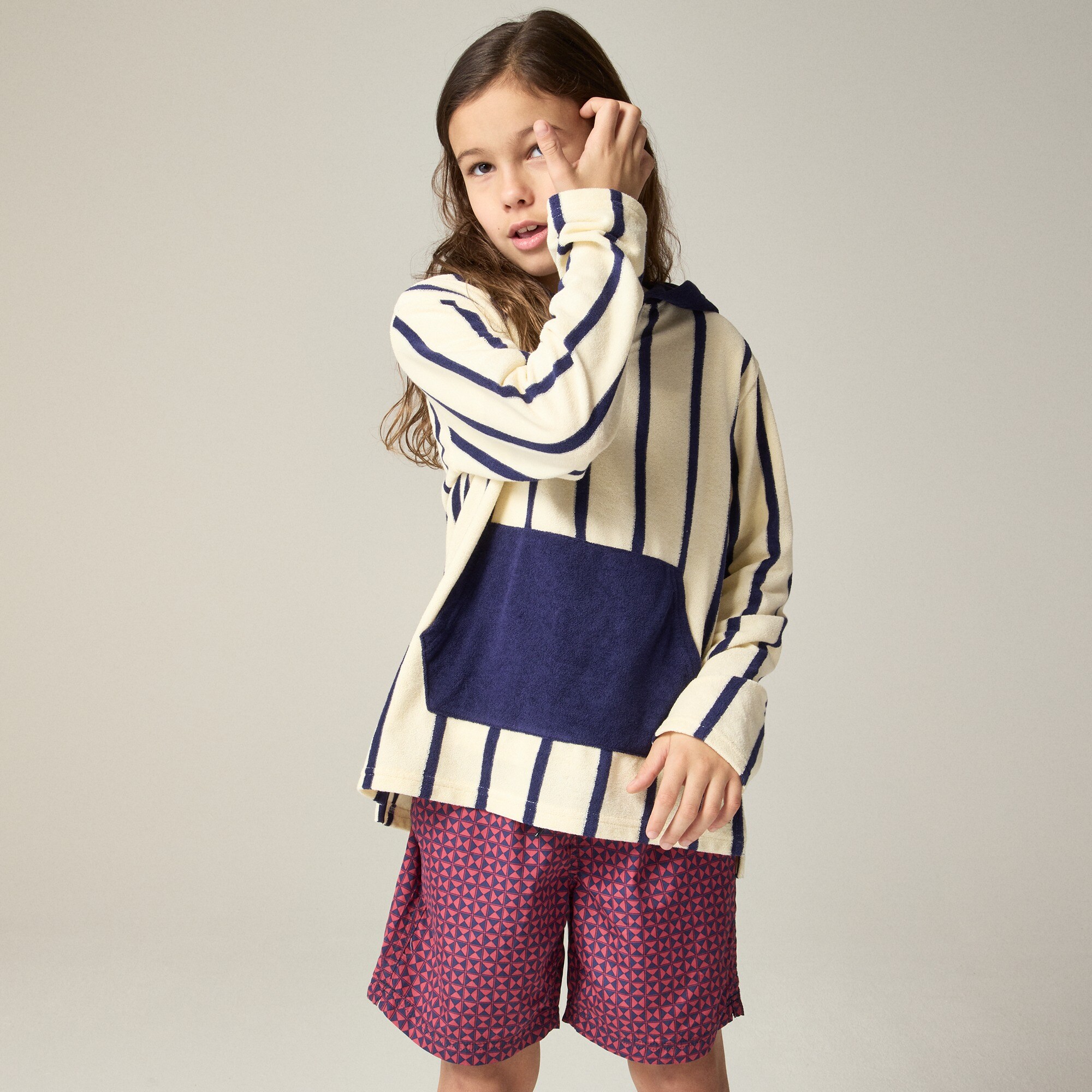 boys Kids' hooded pullover in towel terry