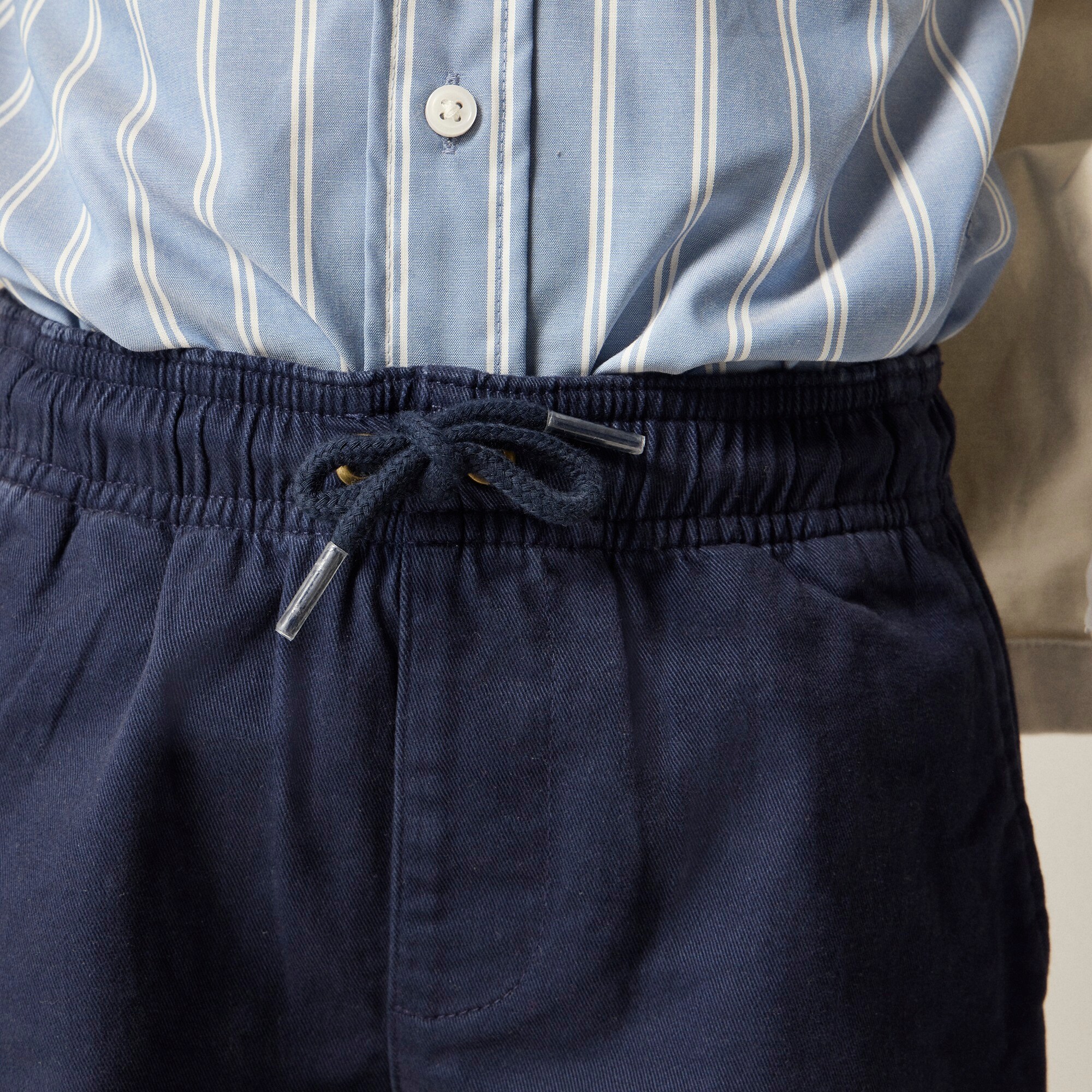 Boys' knee-length pull-on short in stretch chino