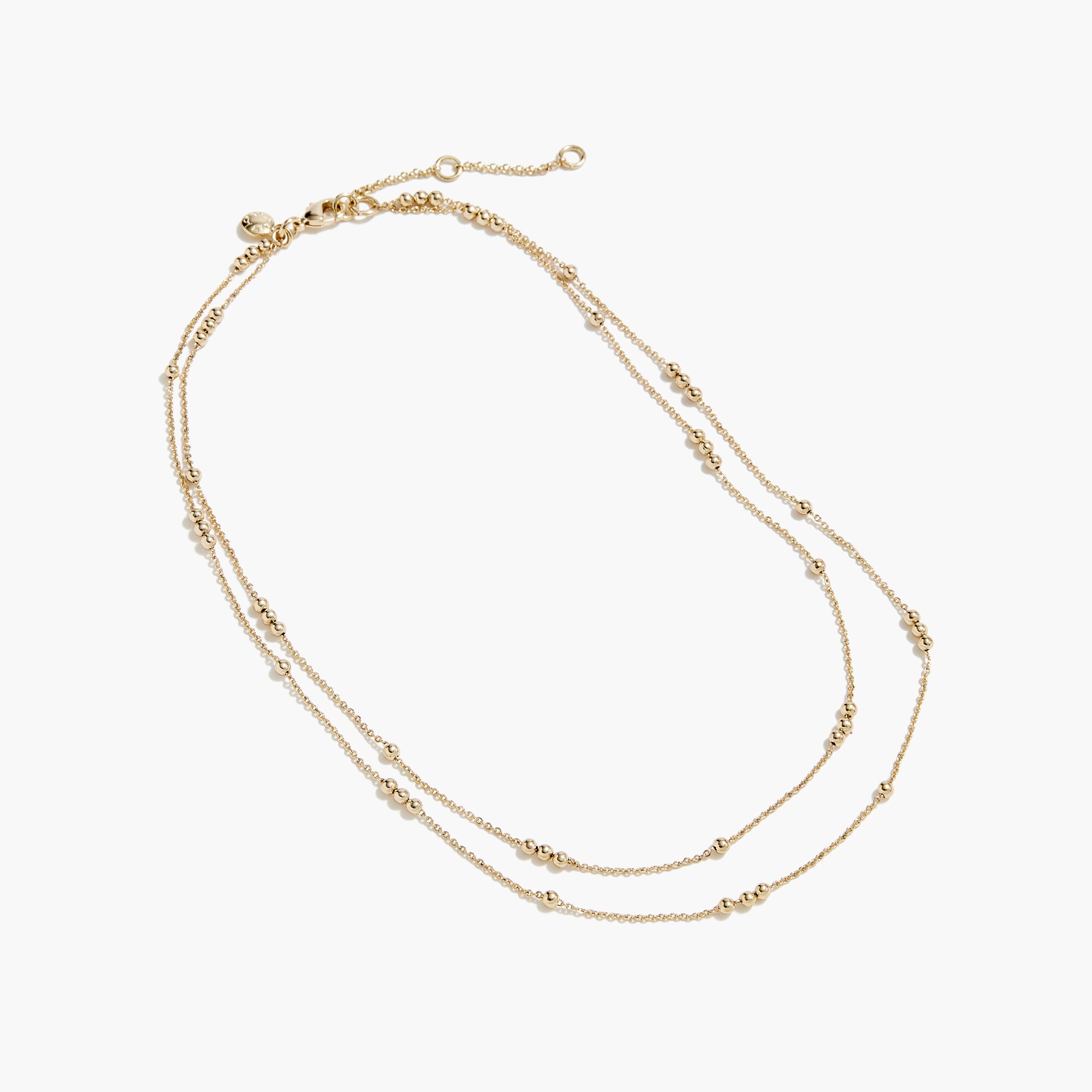 Multi-chain beaded layered necklace
