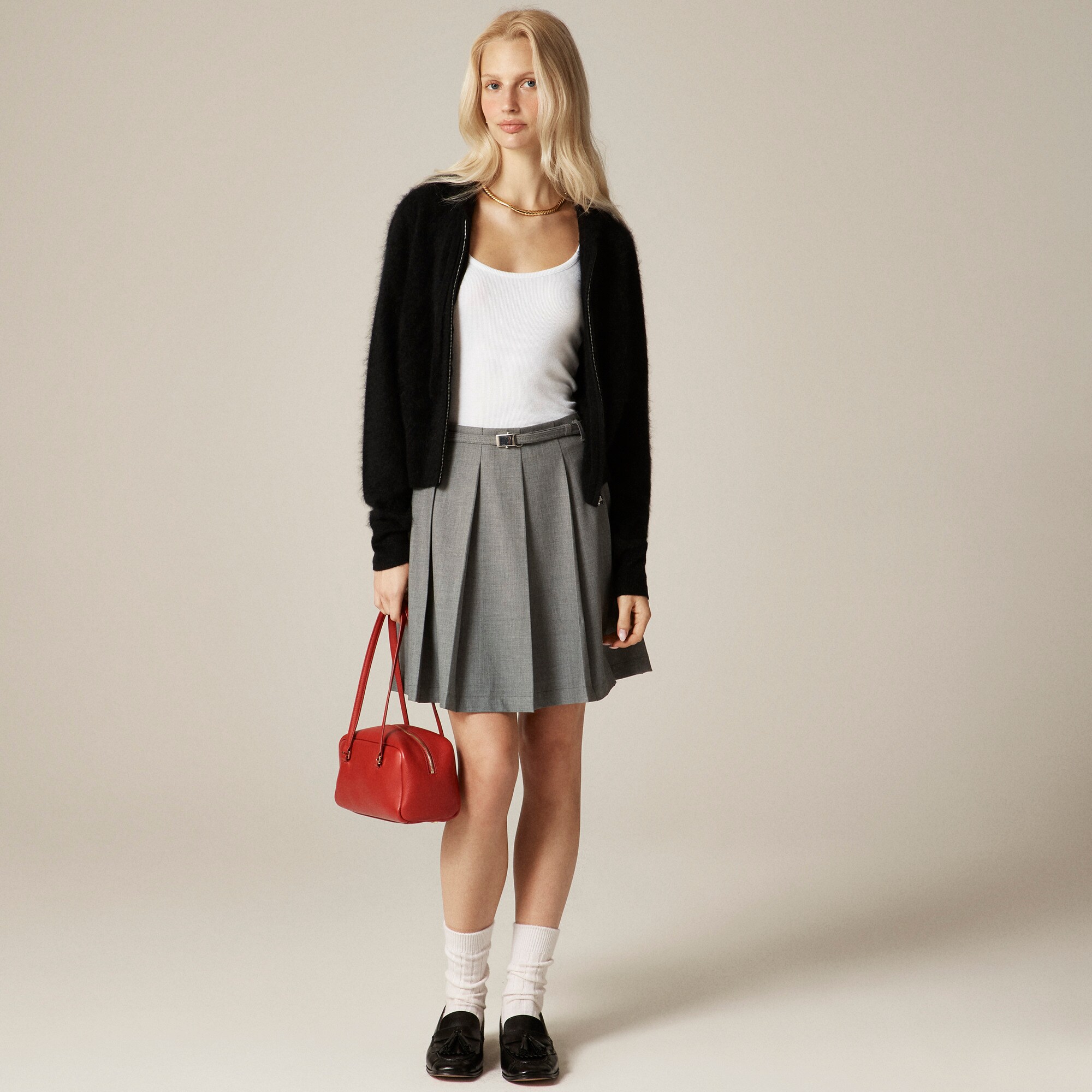 womens Brushed cashmere zip-up sweatshirt