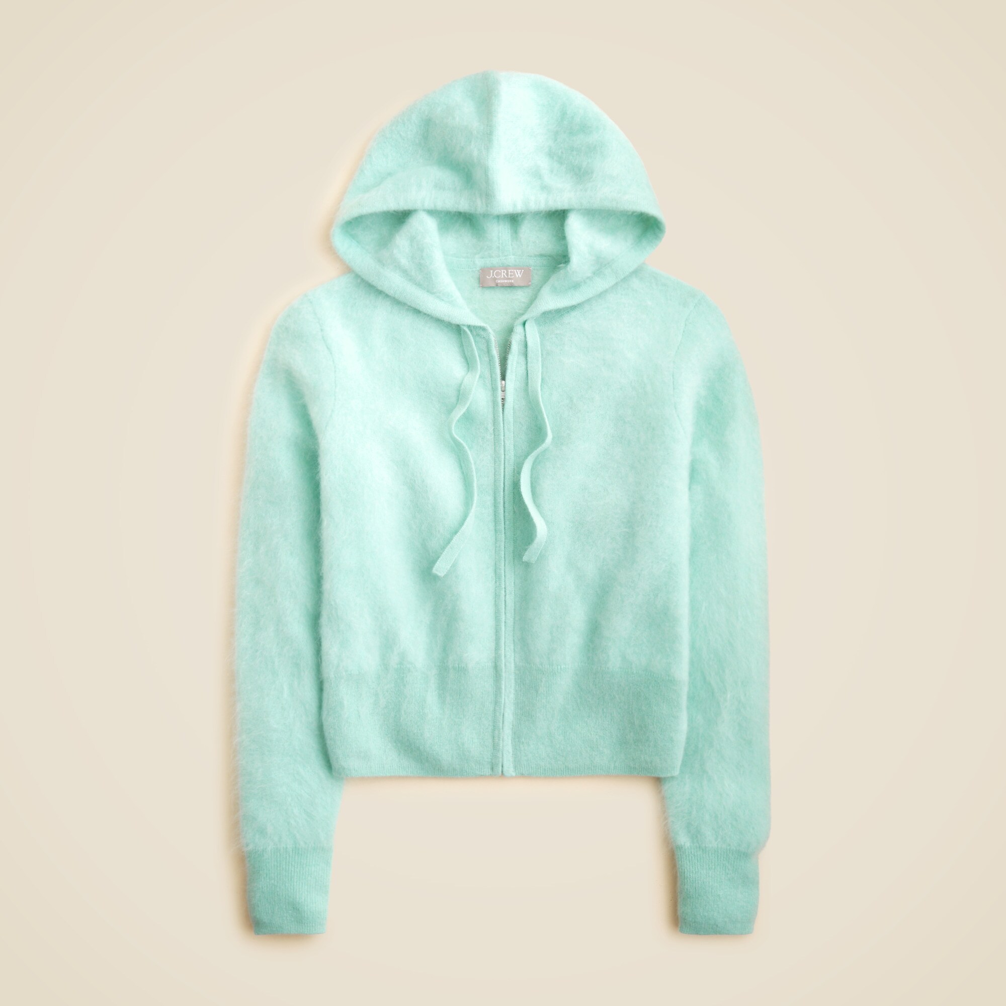  Brushed cashmere zip-up sweatshirt