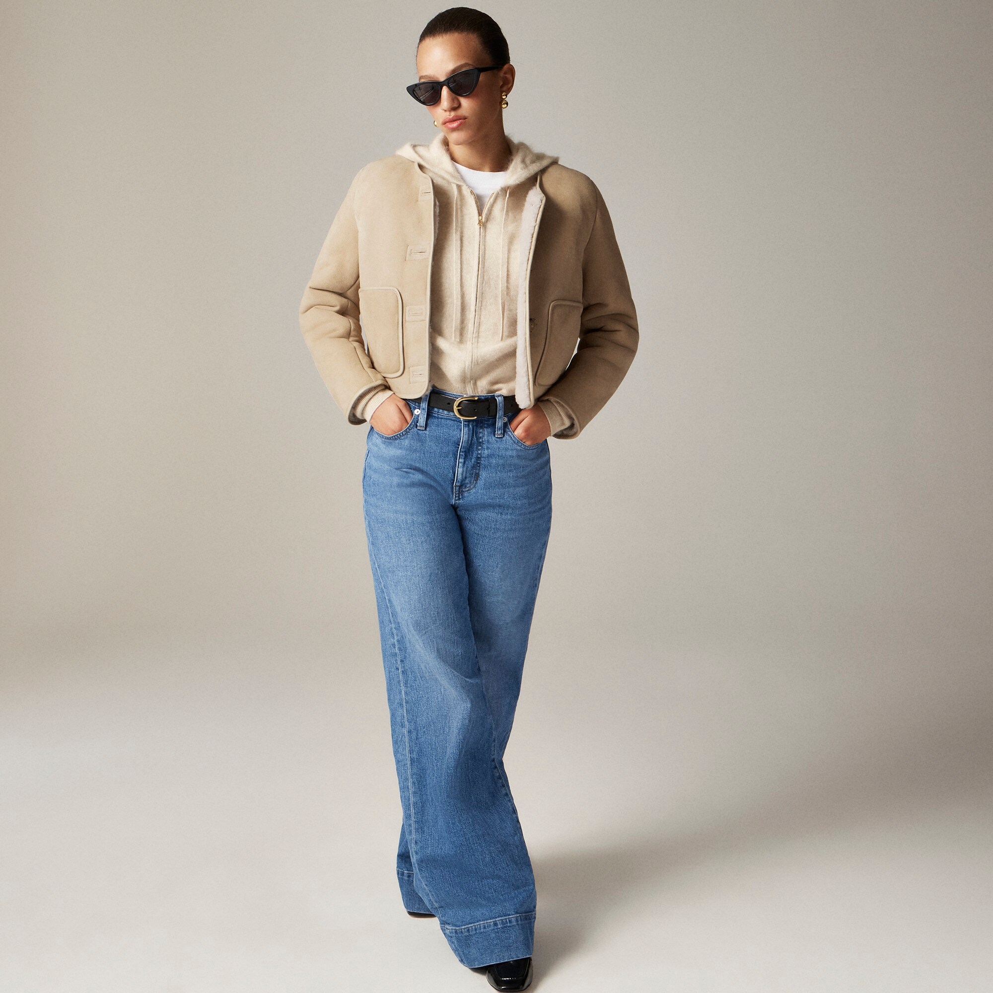 Brushed Cashmere Zip-up Sweatshirt For Women | J.Crew