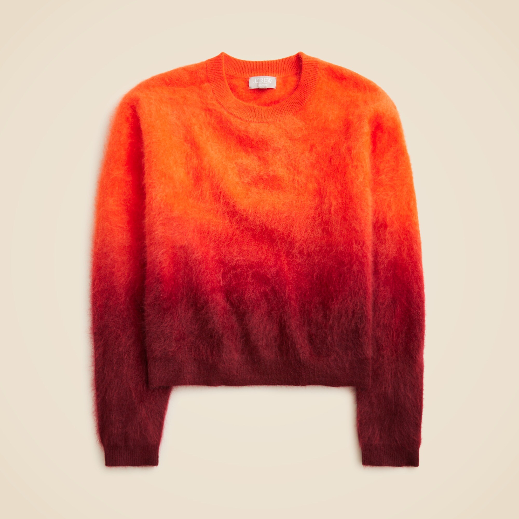 womens Dip-dyed brushed cashmere crewneck sweater