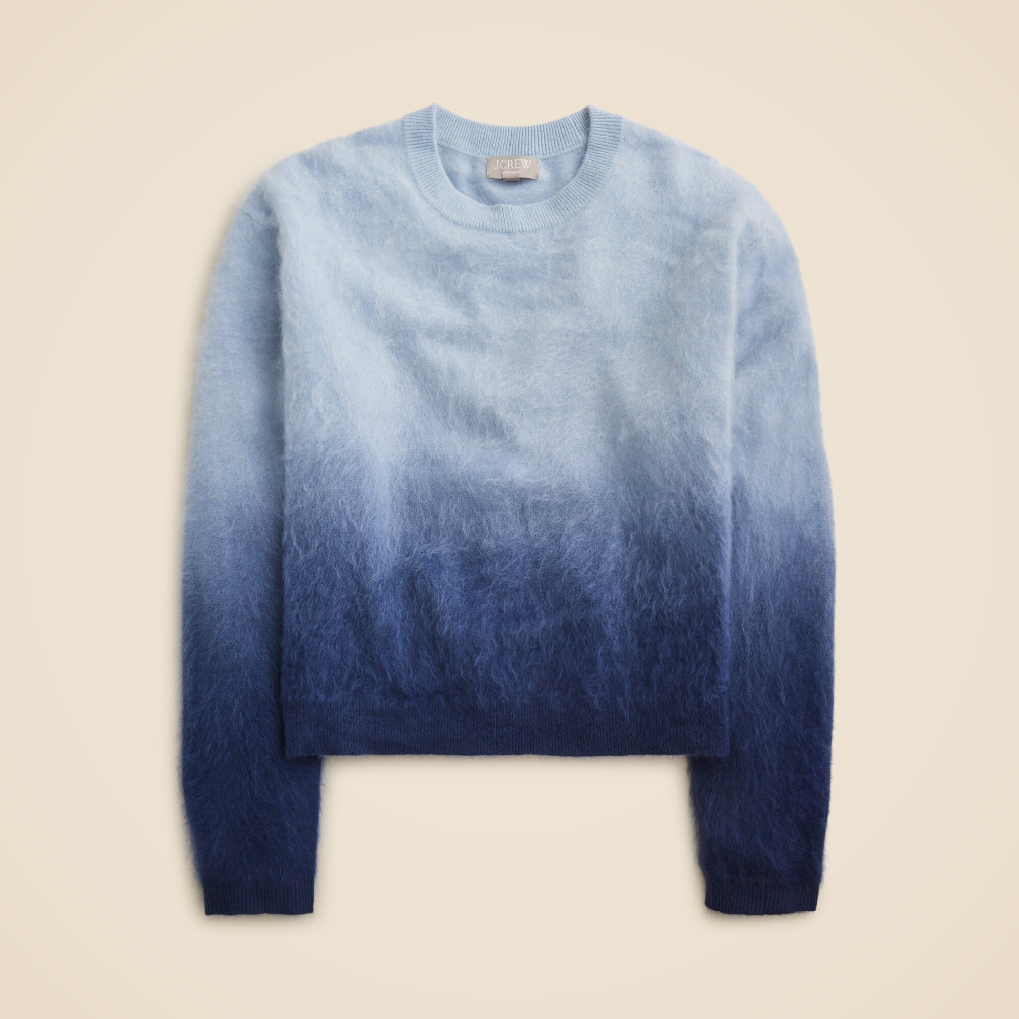 Dip-dyed brushed cashmere crewneck sweater