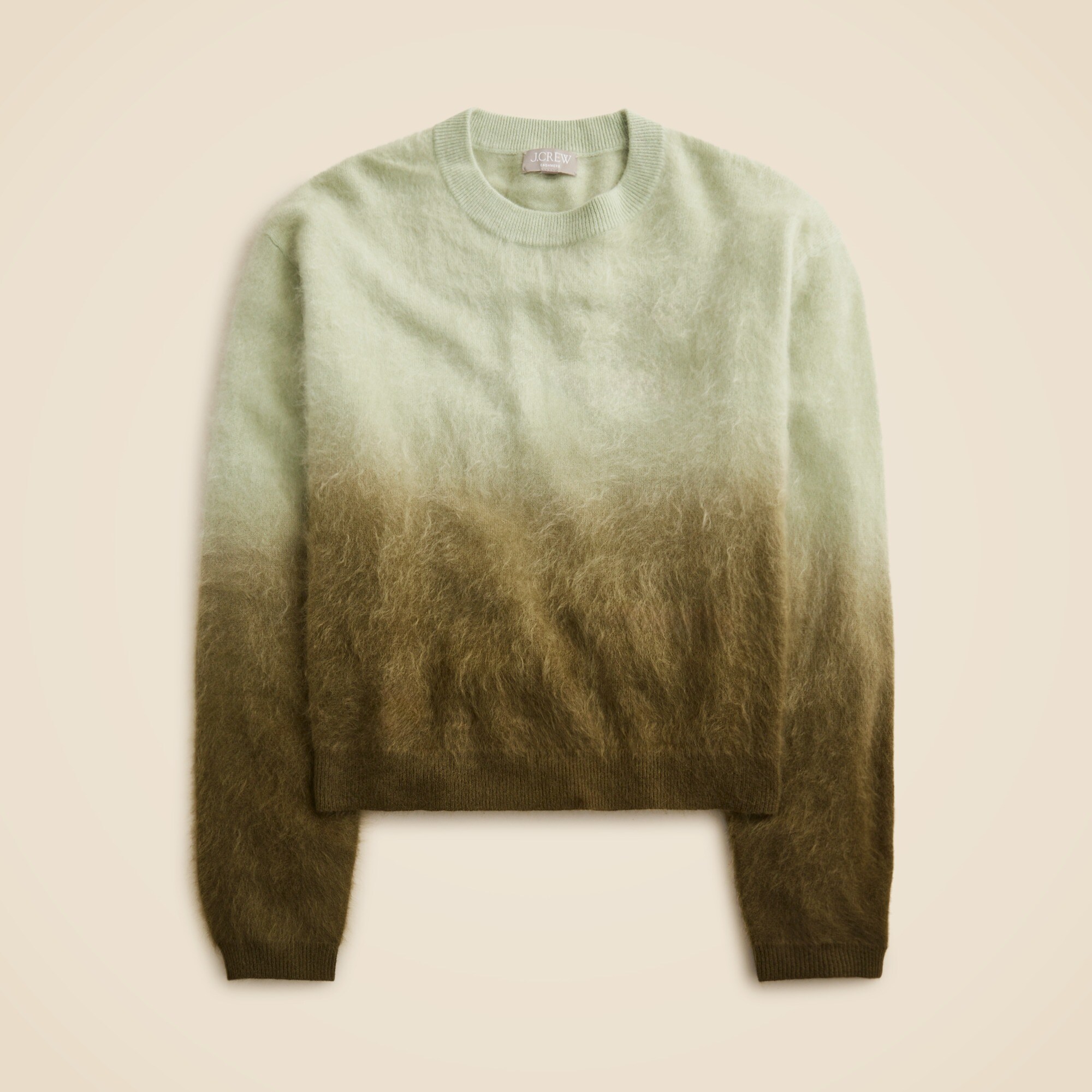 womens Dip-dyed brushed cashmere crewneck sweater