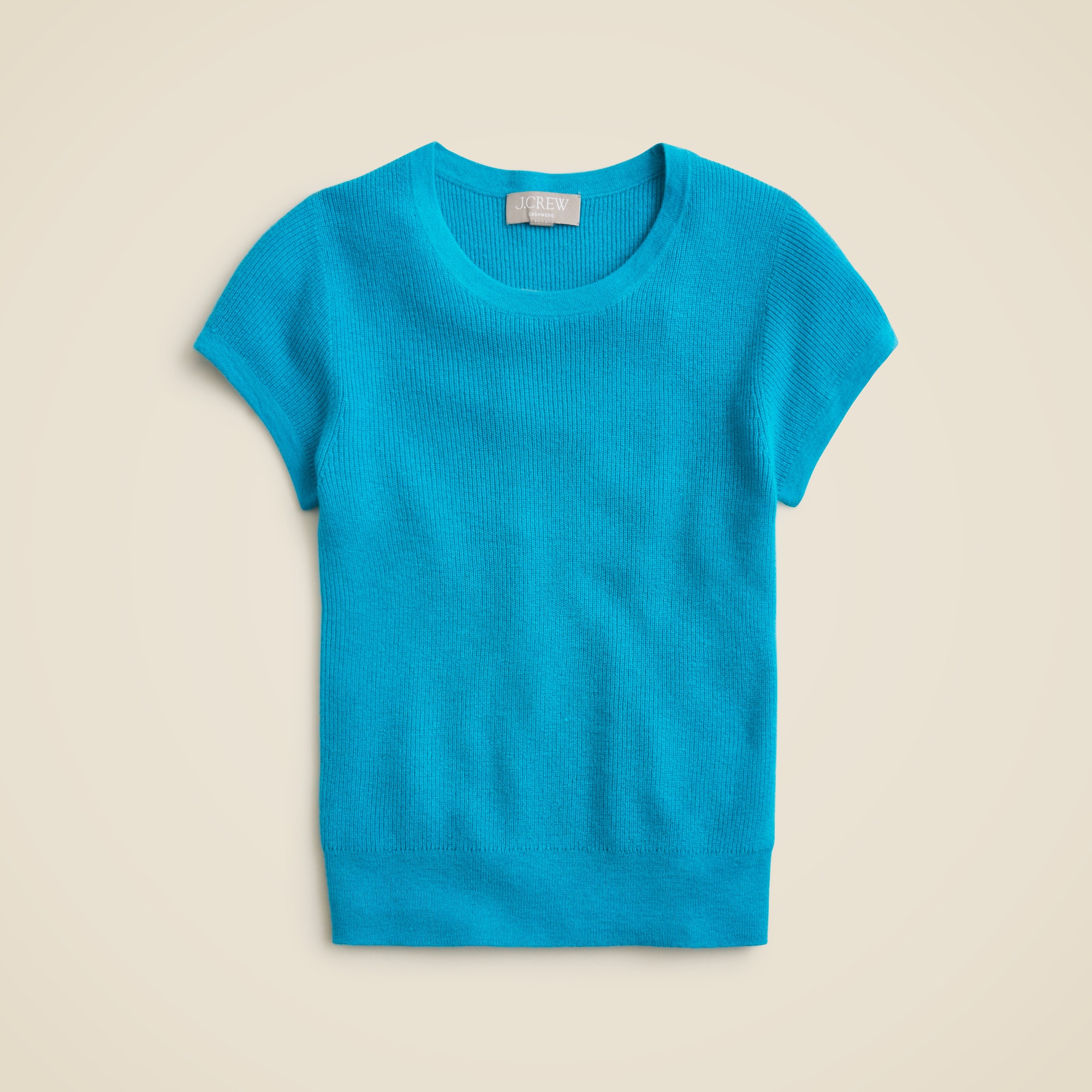 womens Ribbed featherweight cashmere T-shirt