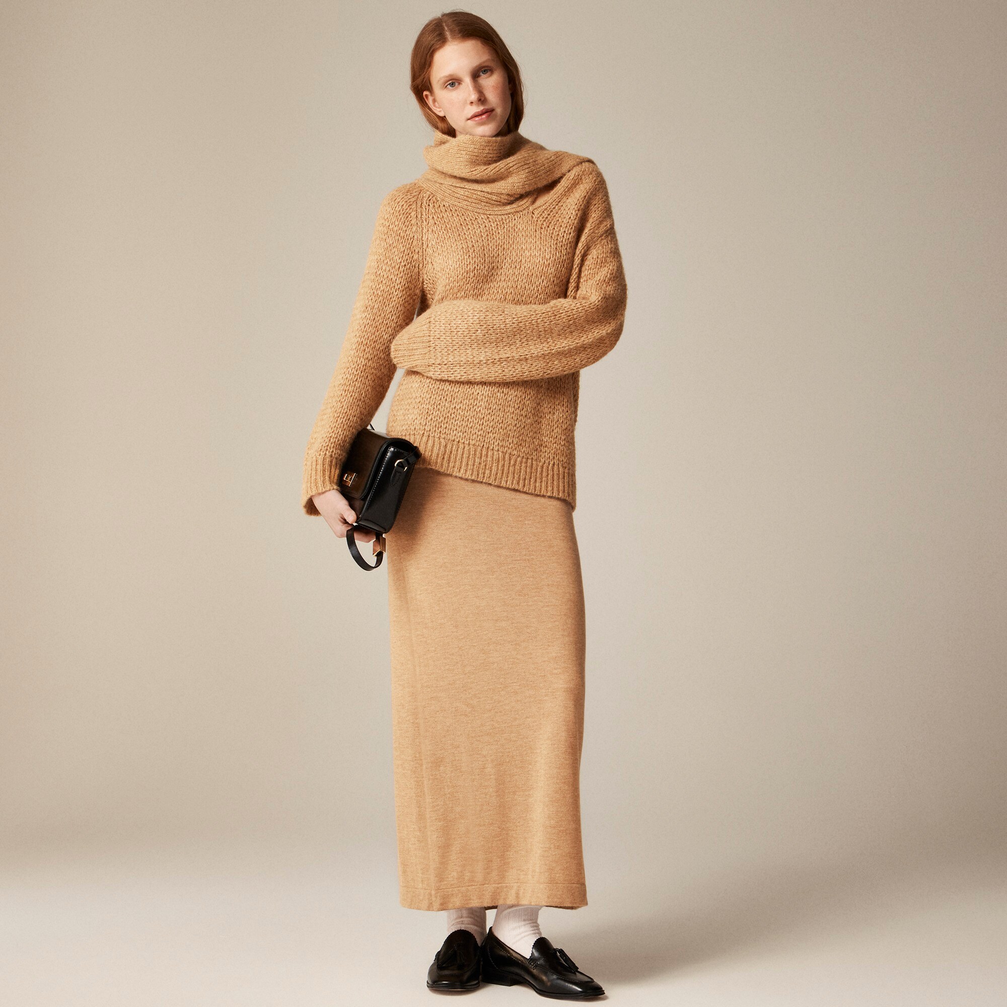 Pullover sweater with scarf