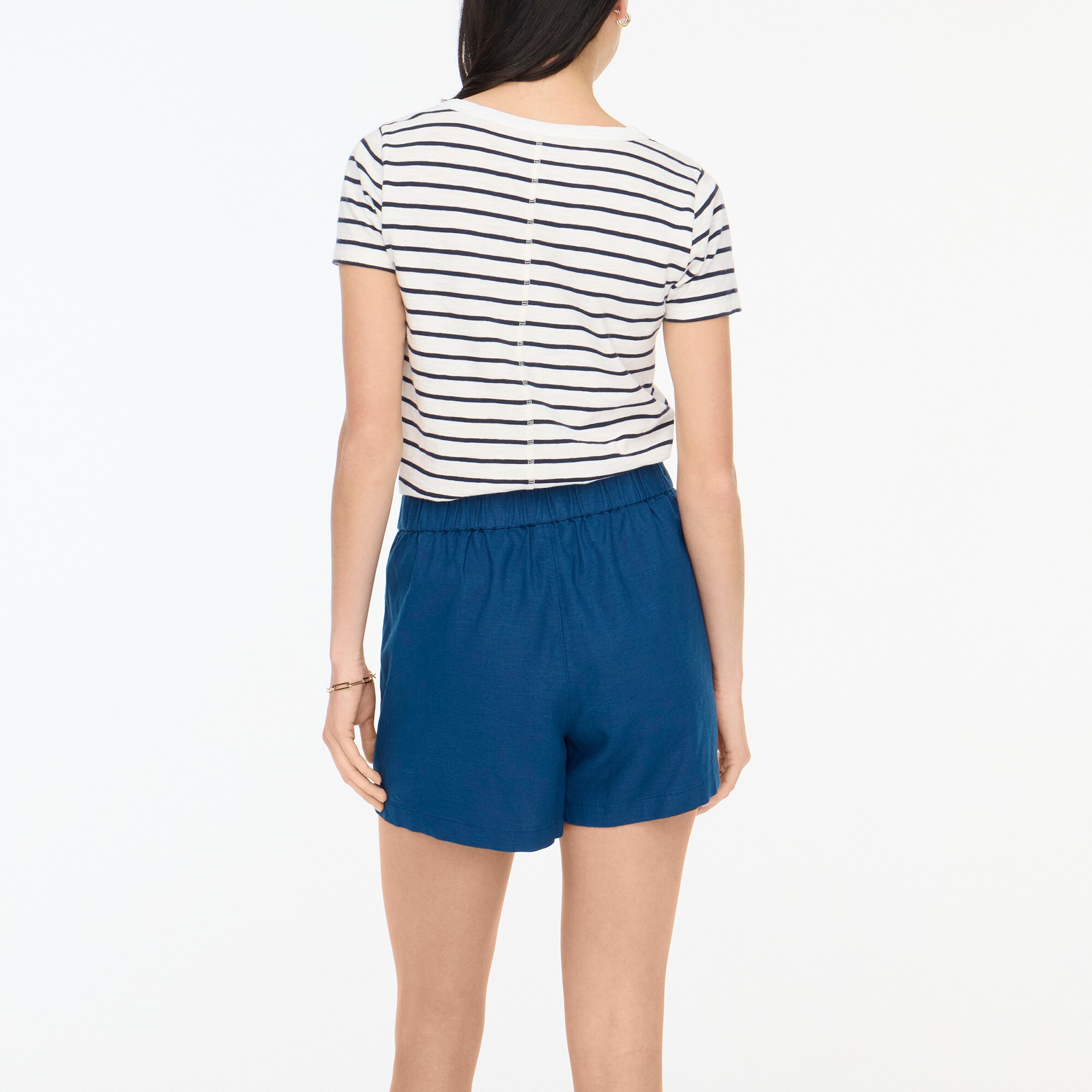 Linen-blend pull-on short