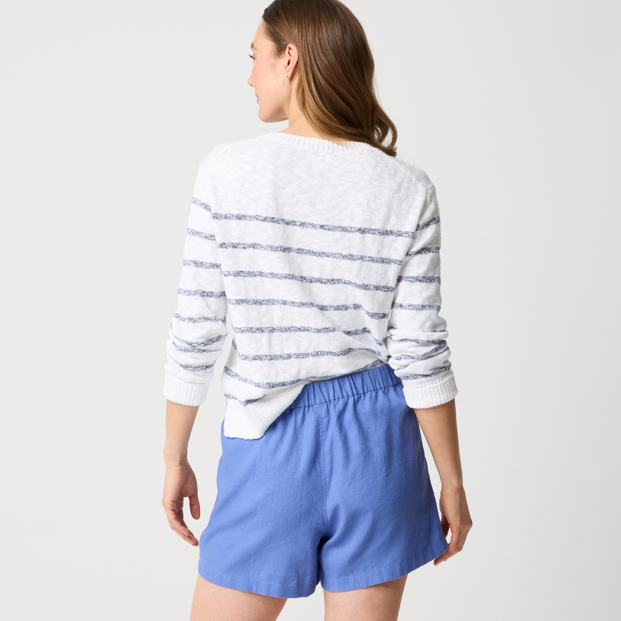 Linen-blend pull-on short