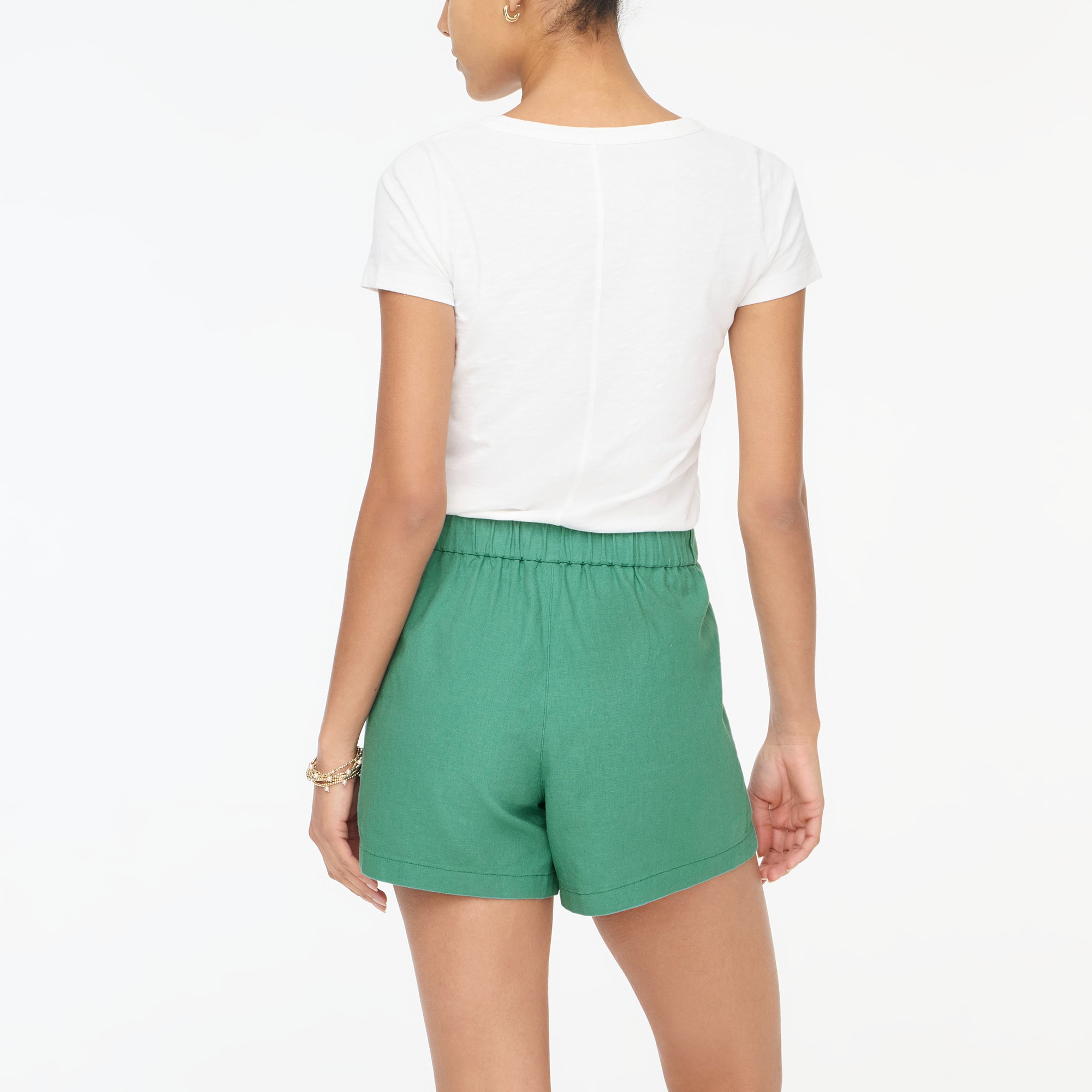 Linen-blend pull-on short