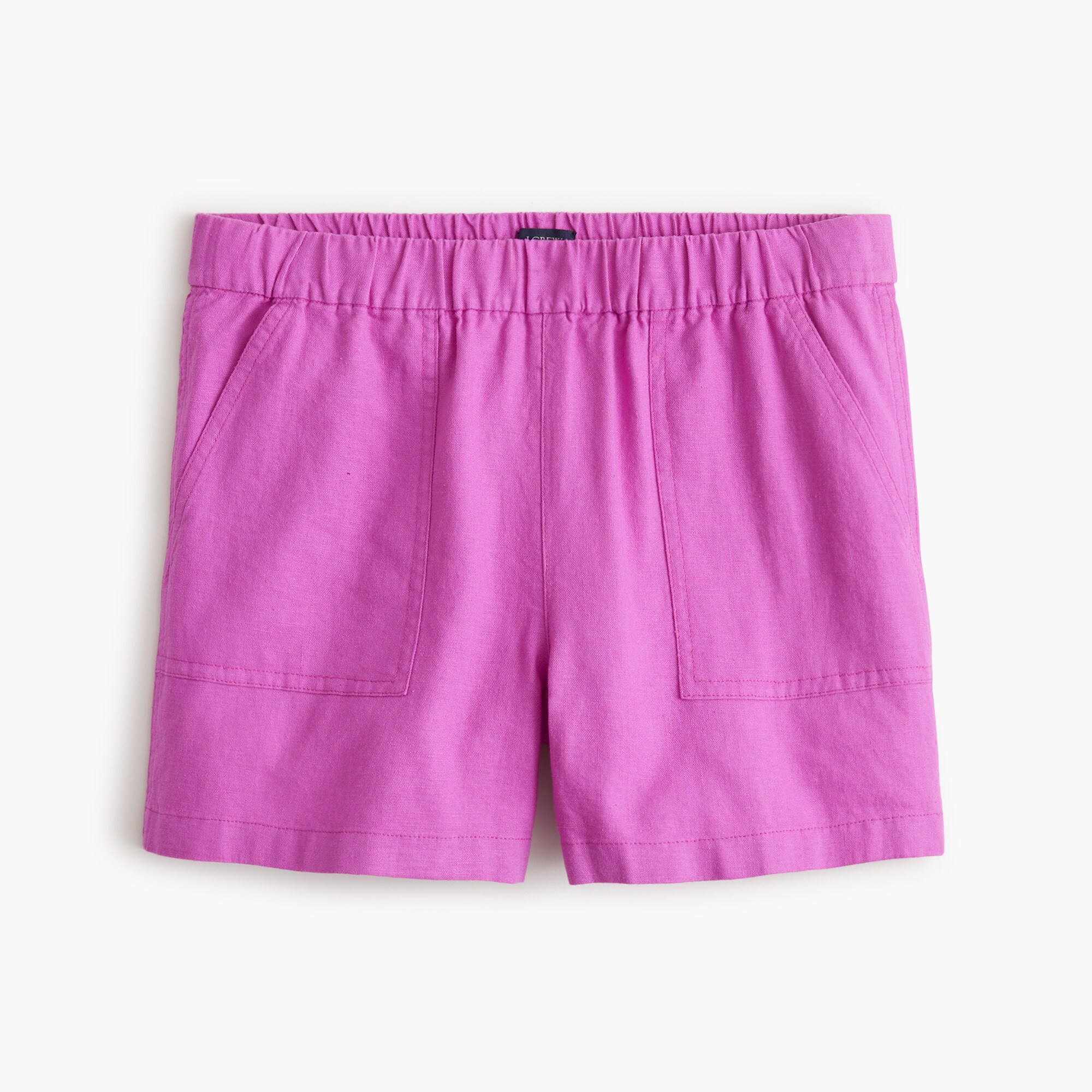 Linen-blend pull-on short