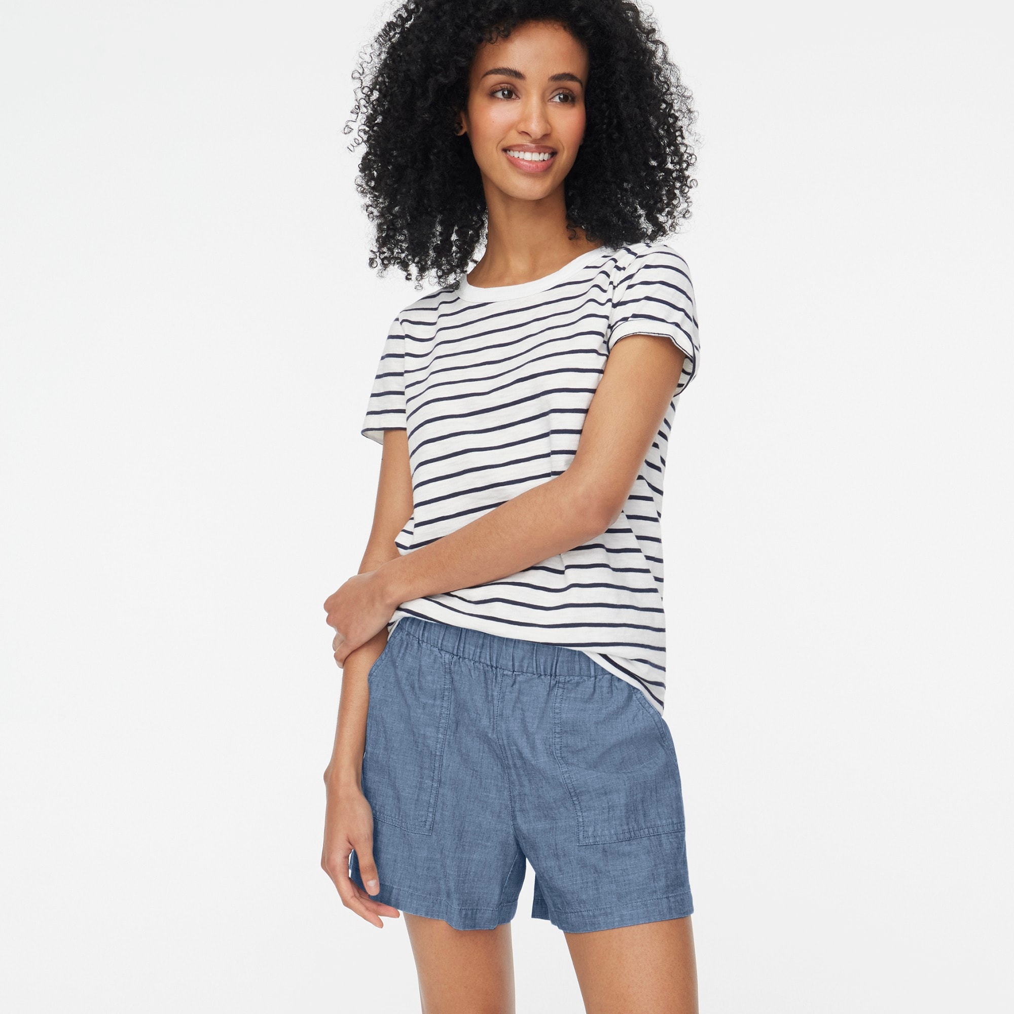 womens Chambray pull-on short