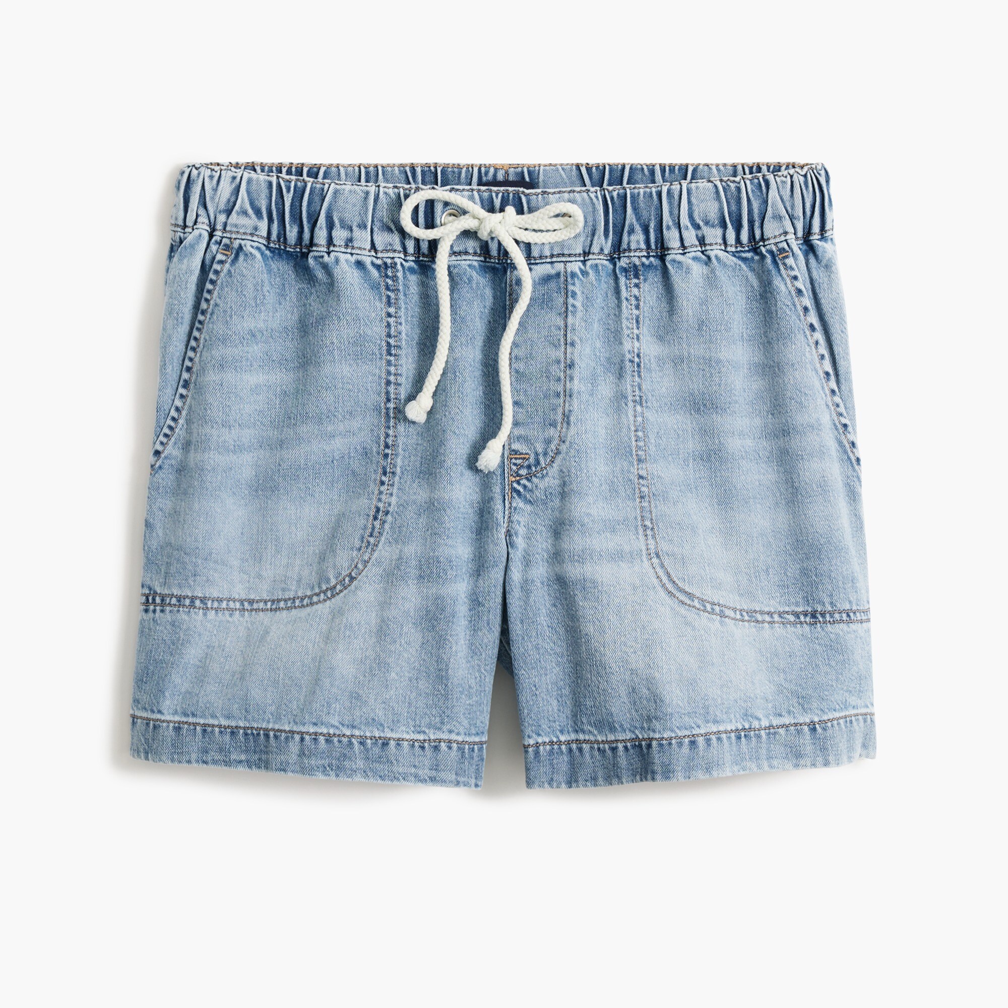 denim drawstring short for women