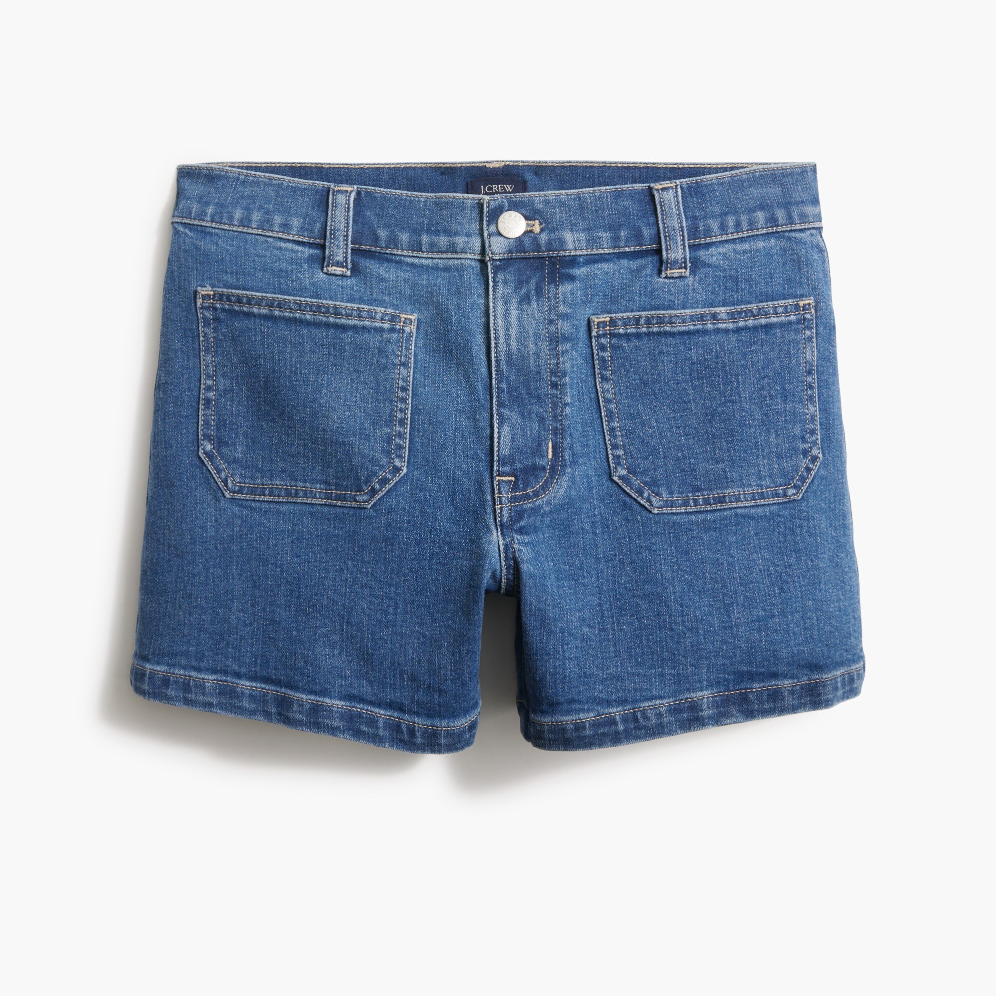 womens Sailor patch-pocket denim short