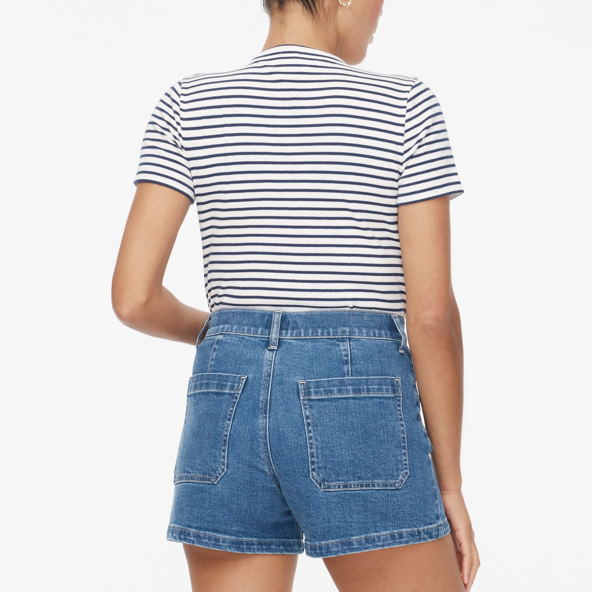 Sailor patch-pocket denim short