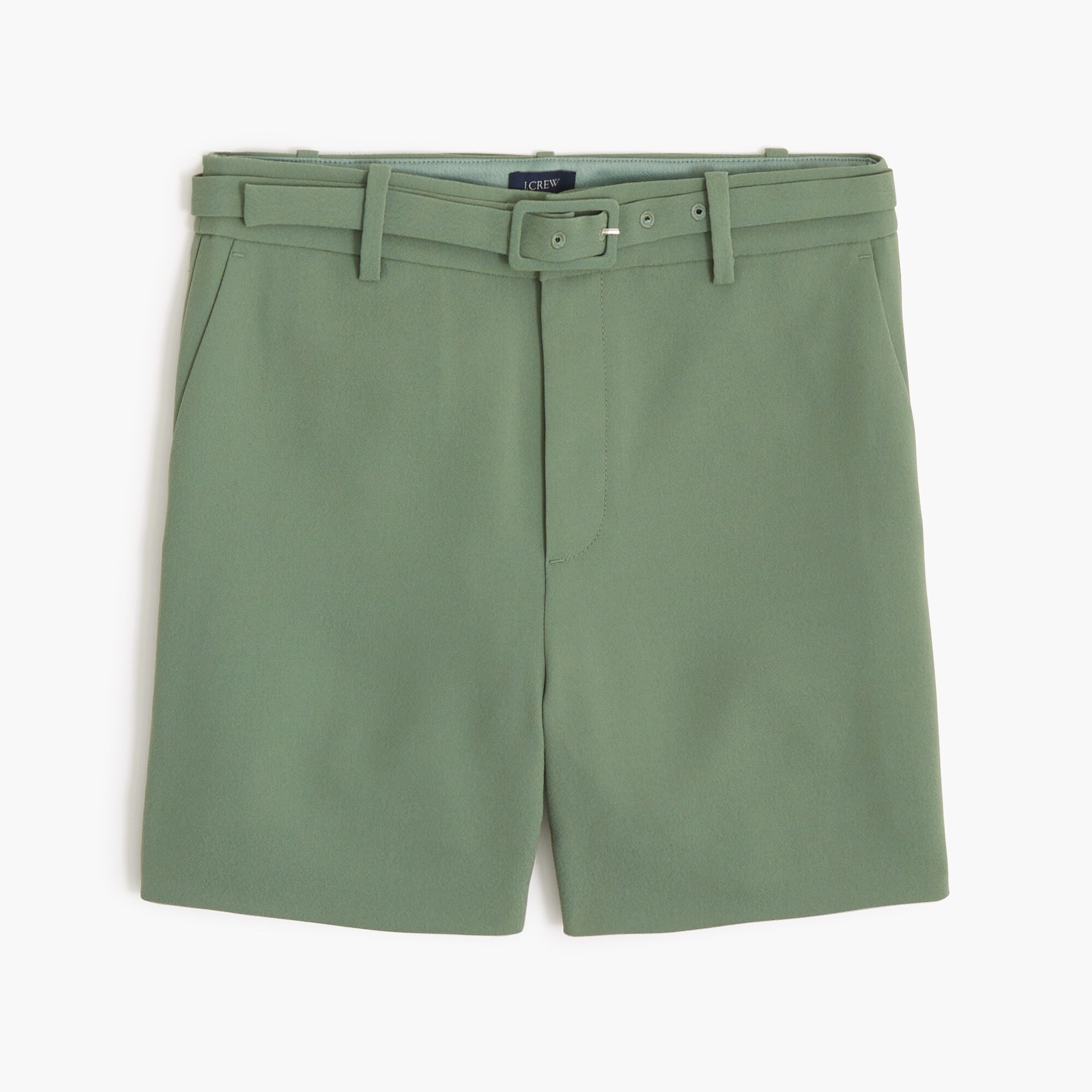 belted crepe short for women