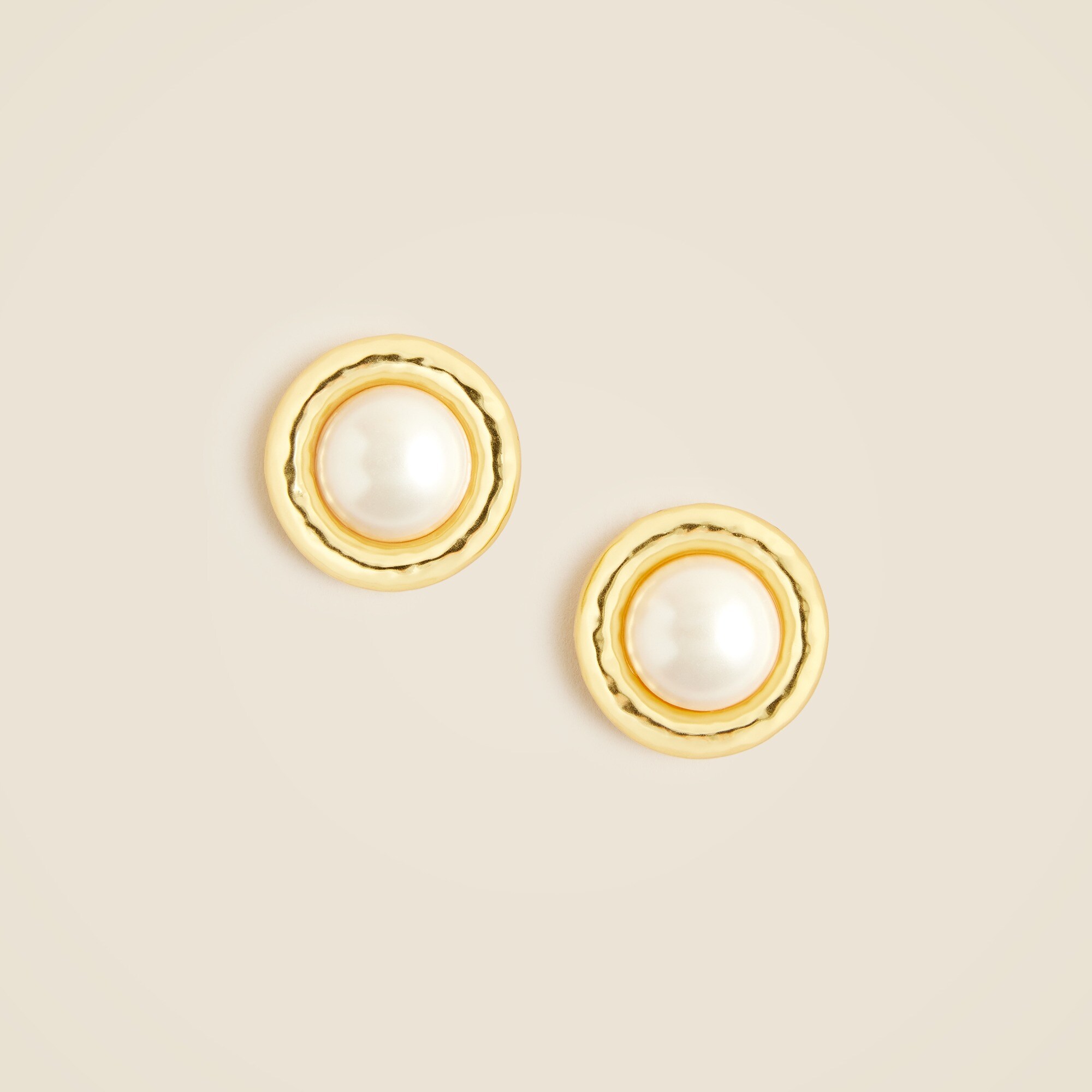 womens Inset pearl stud earrings