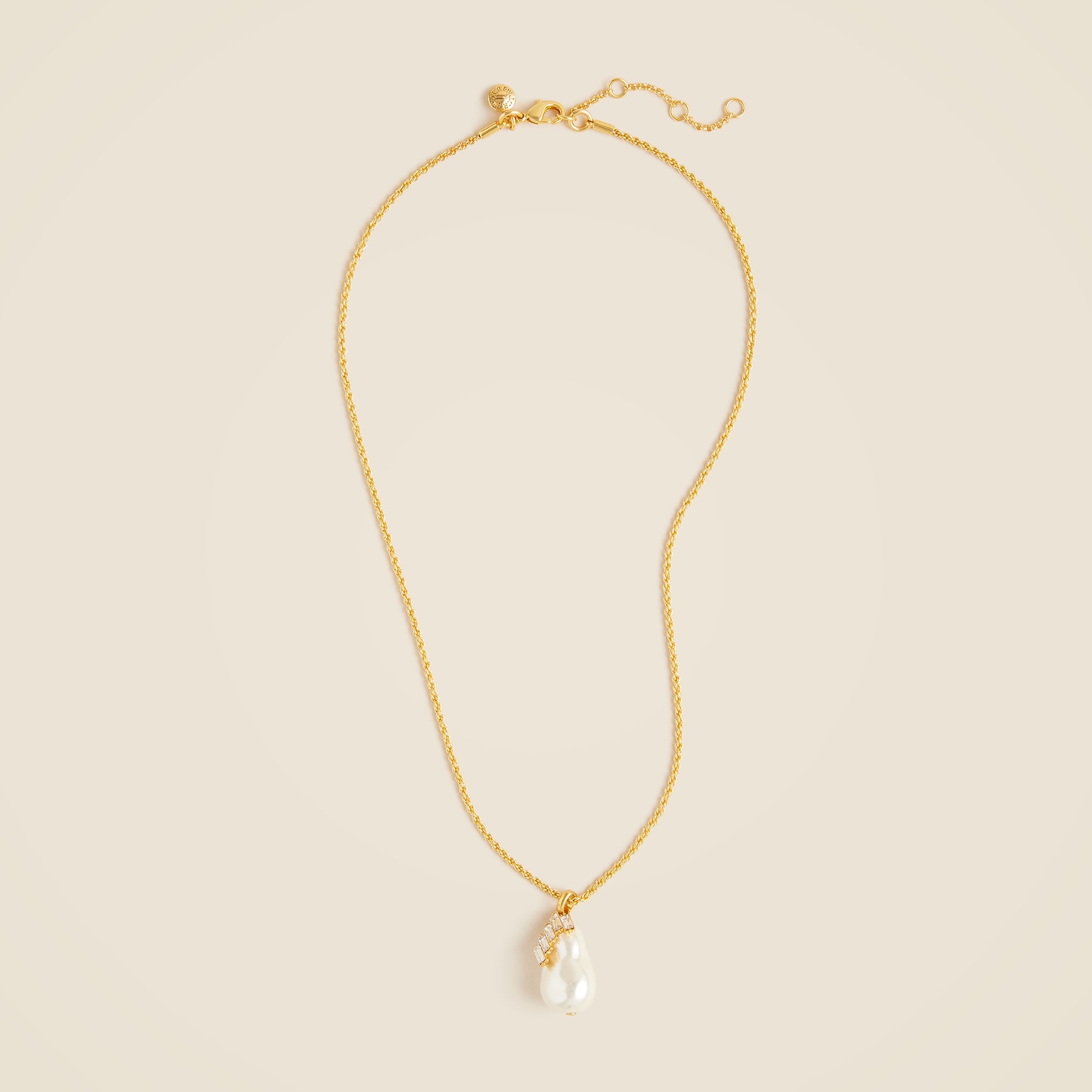  Pearl and crystal pendant necklace