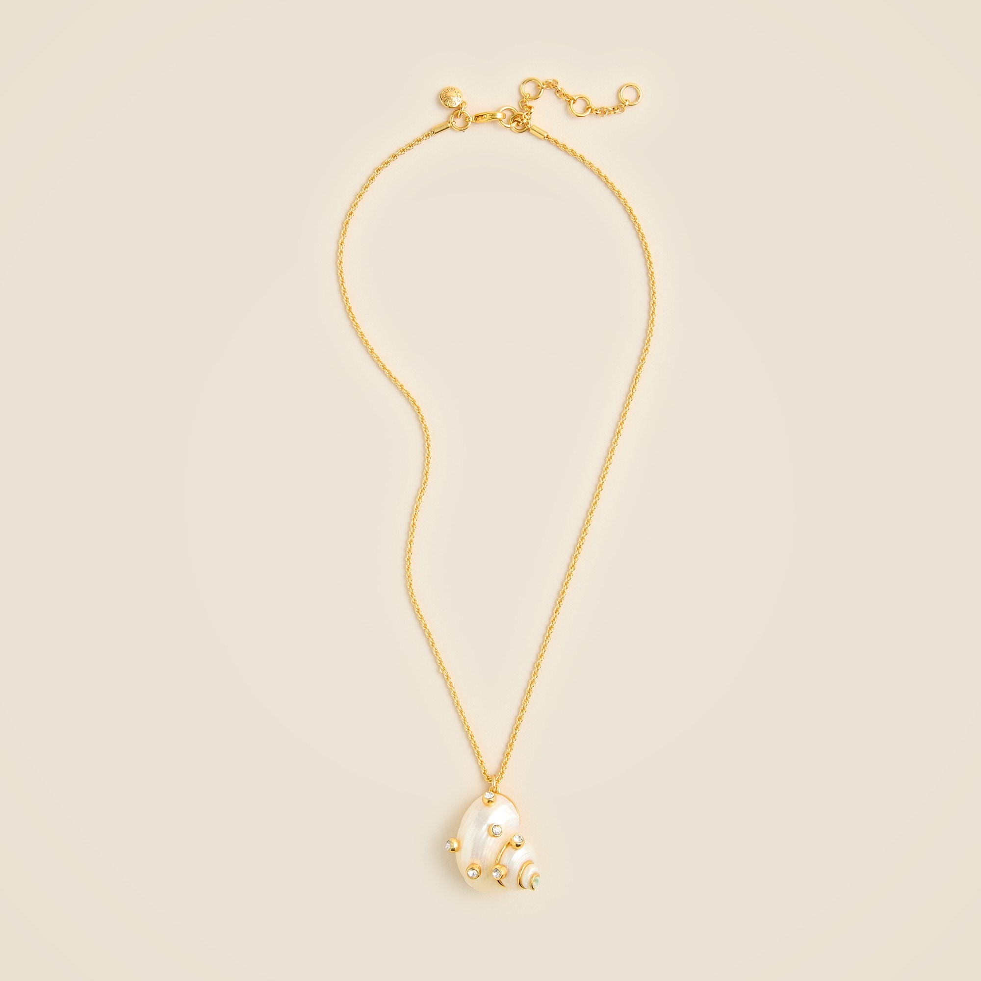 womens Seashell pendant necklace with crystals
