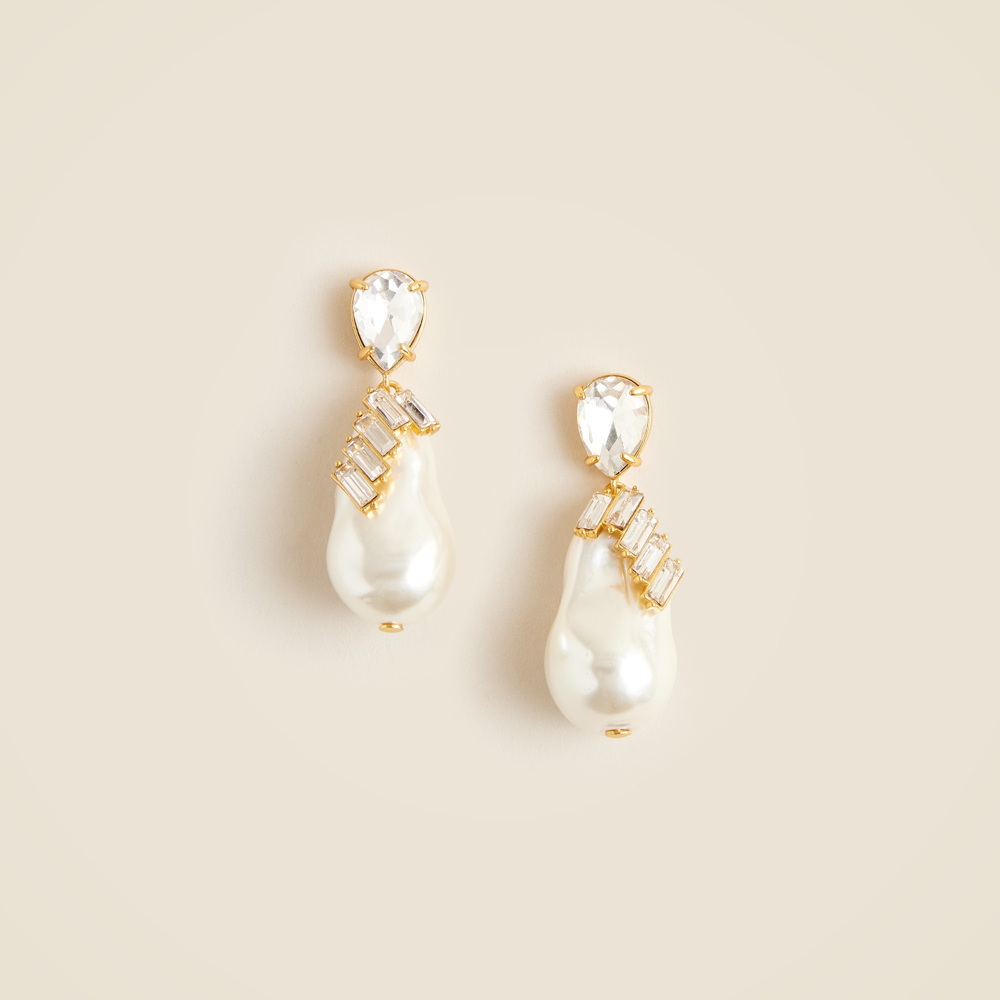  Pearl and crystal drop earrings