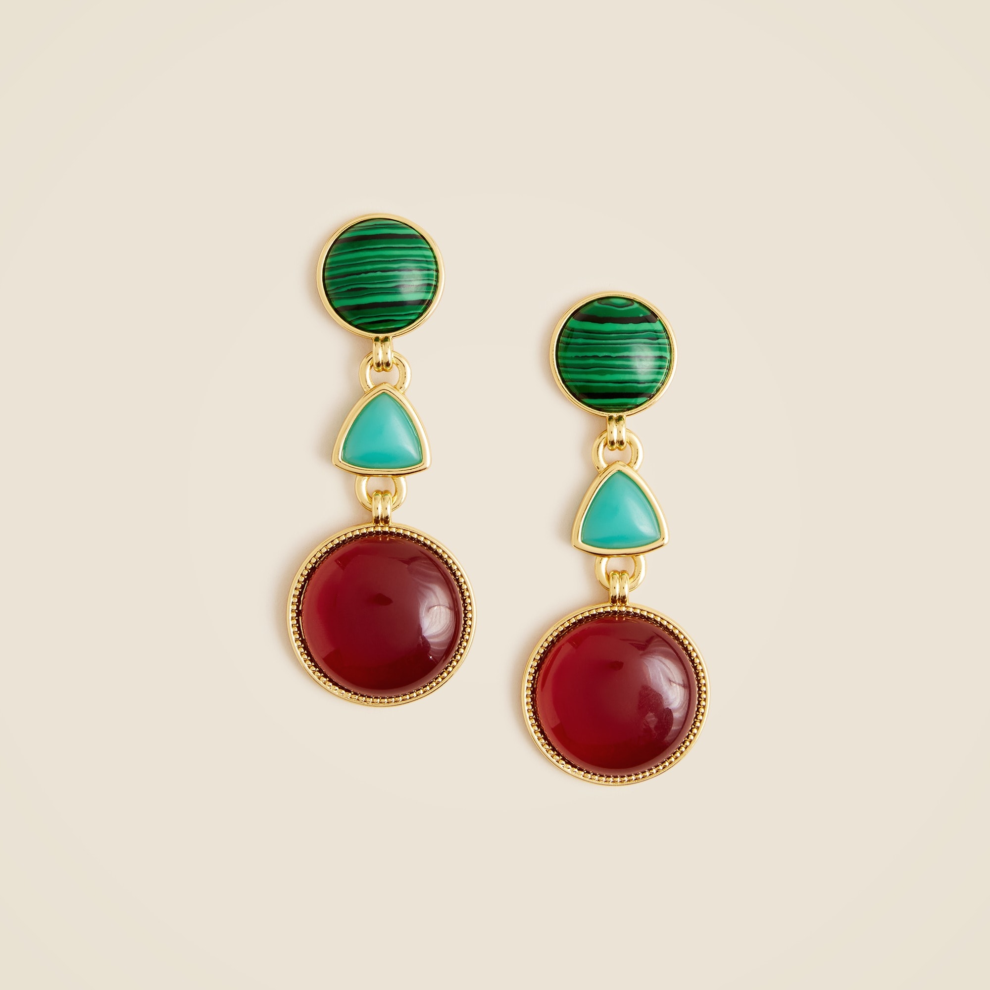 J.Crew: Geometric Stone Drop Earrings For Women