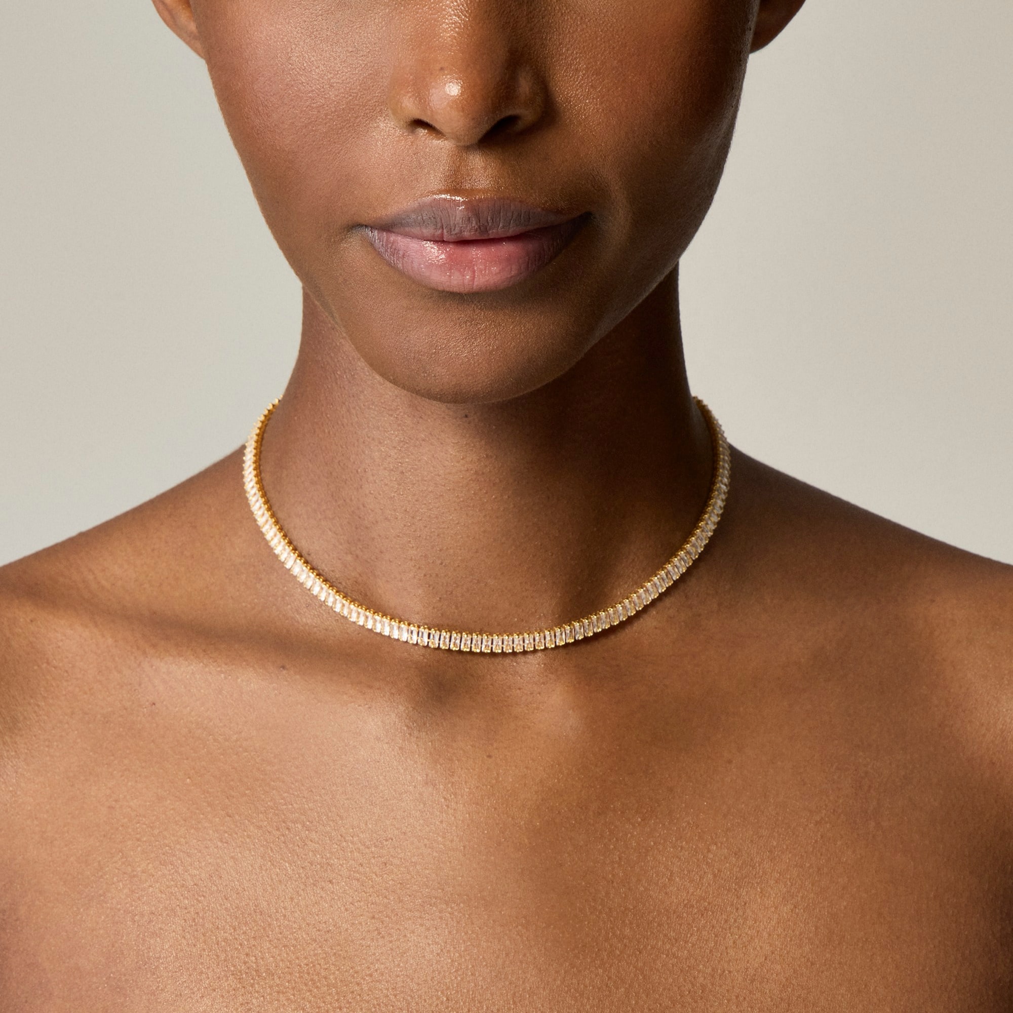 womens Dainty bezel-set cubic zirconia necklace