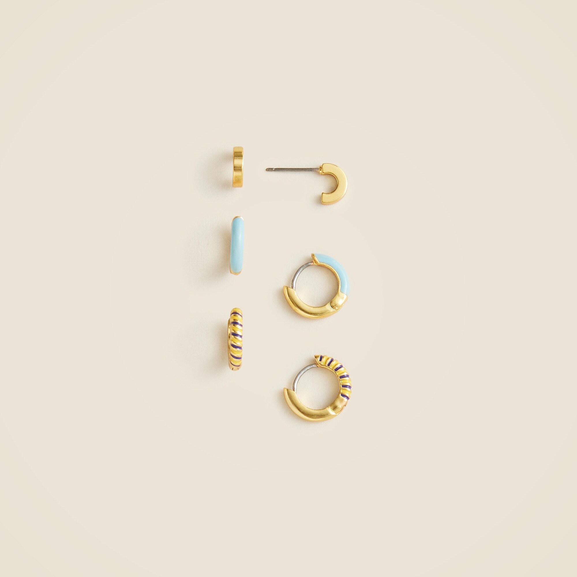 Colorful hoop earrings set-of-three