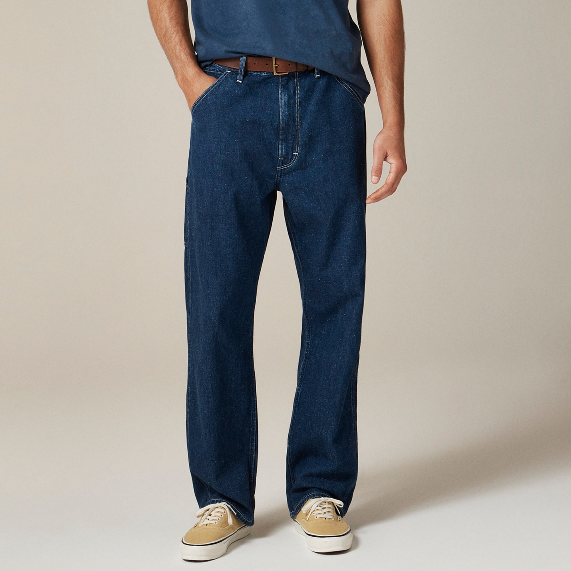 mens Wallace &amp; Barnes carpenter pant in Japanese denim