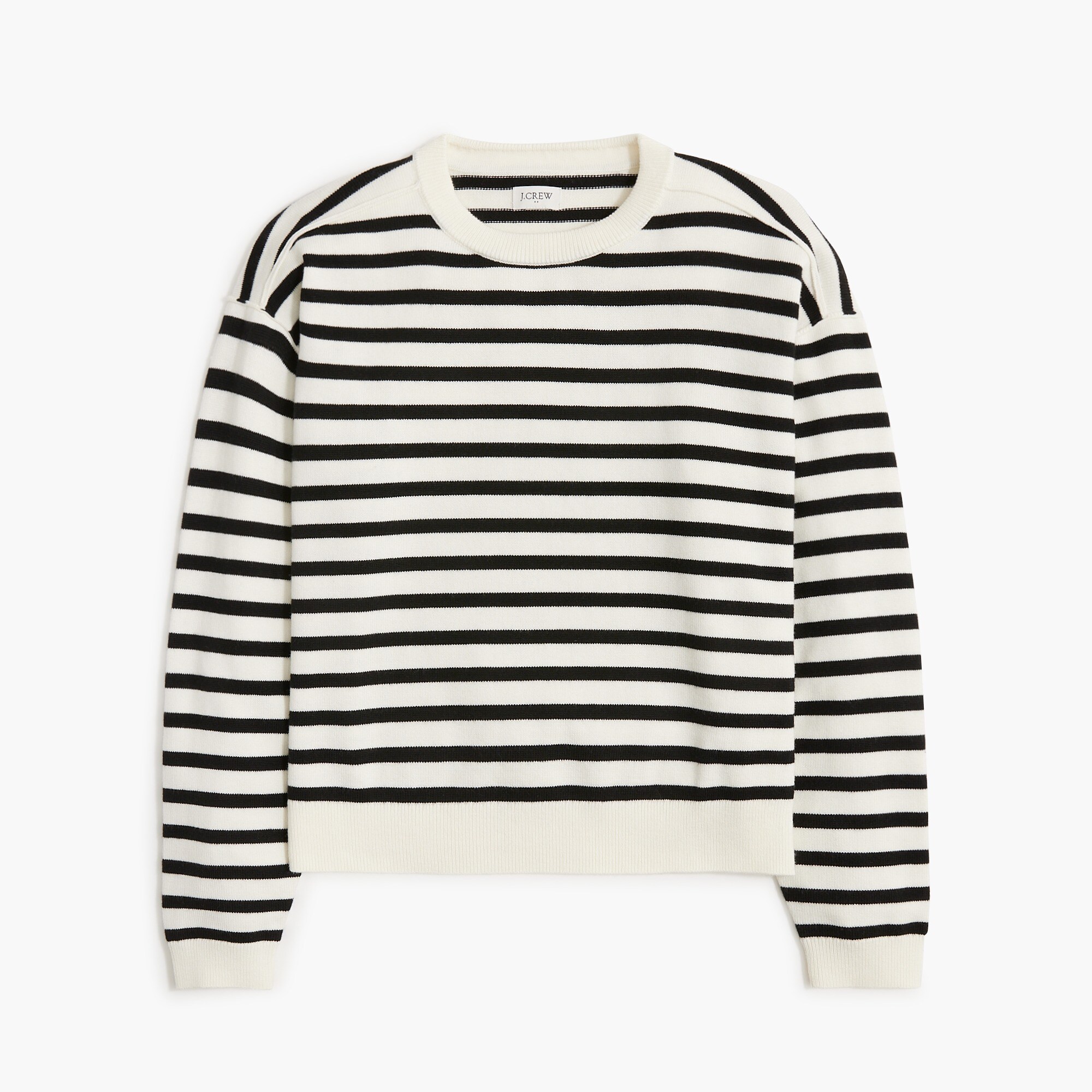 Factory: Striped Drop-shoulder Pullover For Women