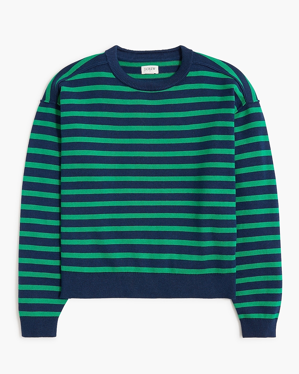 Factory: Striped Drop-shoulder Pullover For Women Factory: Striped Drop-shoulder Pullover For Women