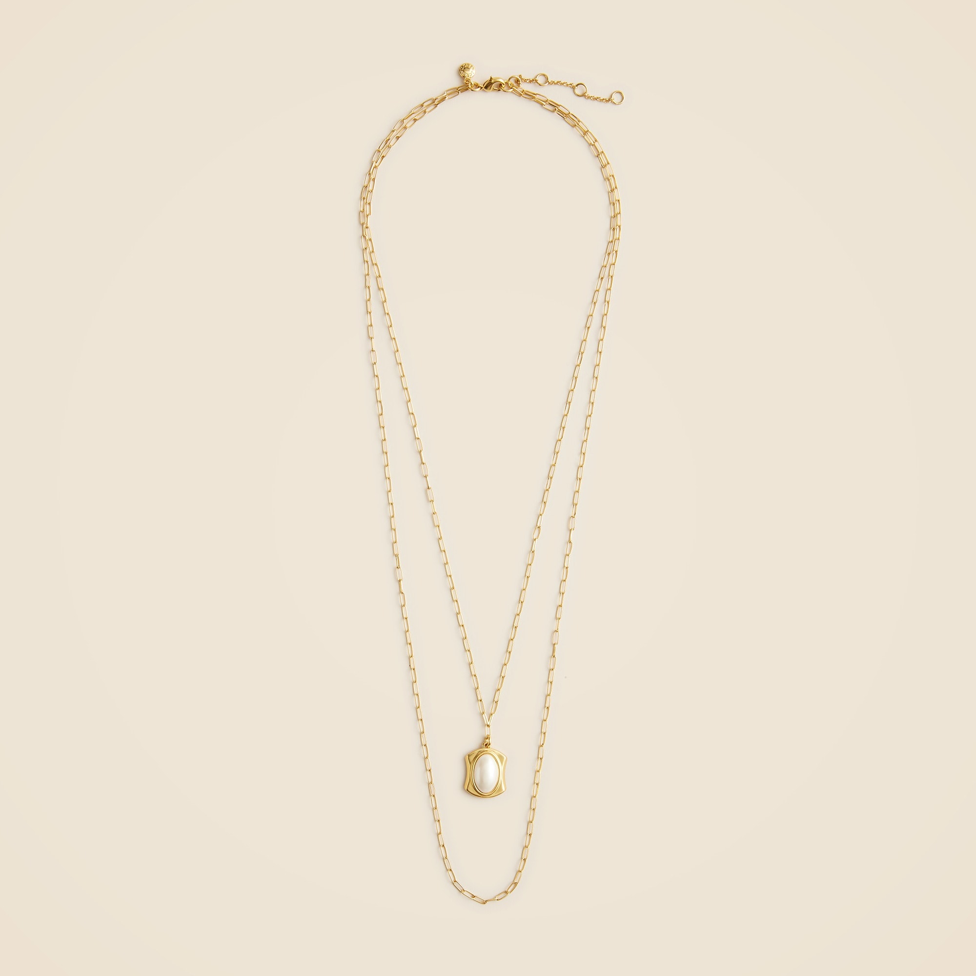 womens Layered pearl pendant necklace