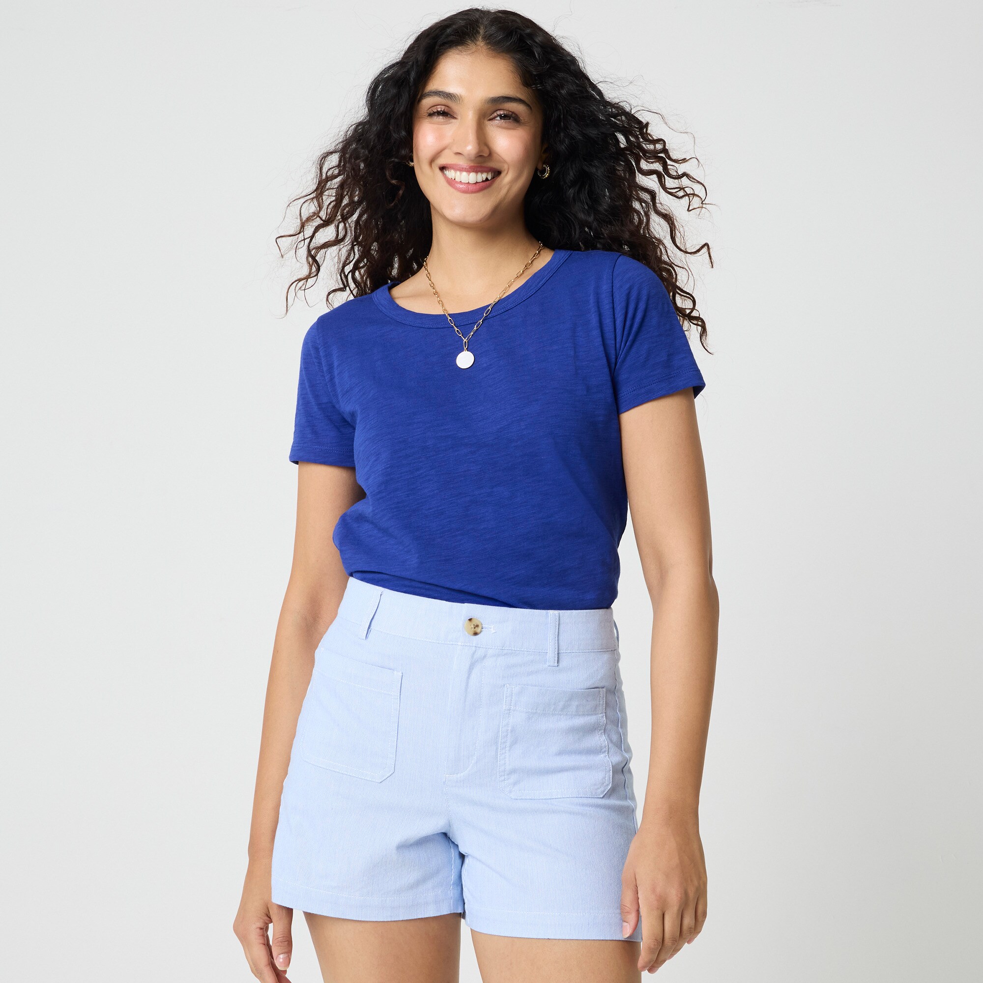  Short-sleeve girlfriend crewneck tee
