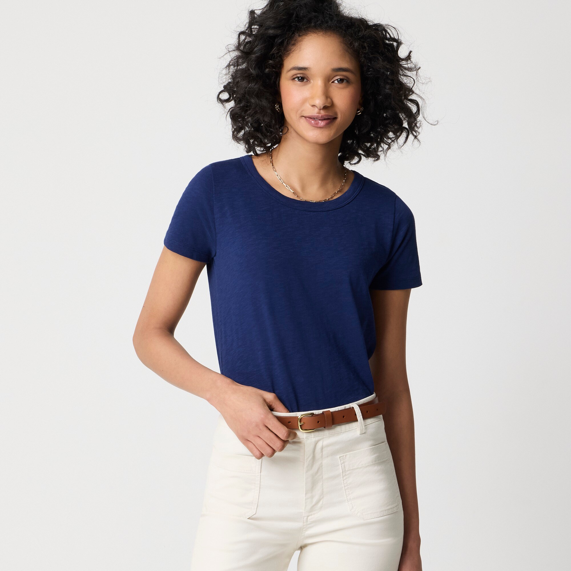 womens Short-sleeve girlfriend crewneck tee