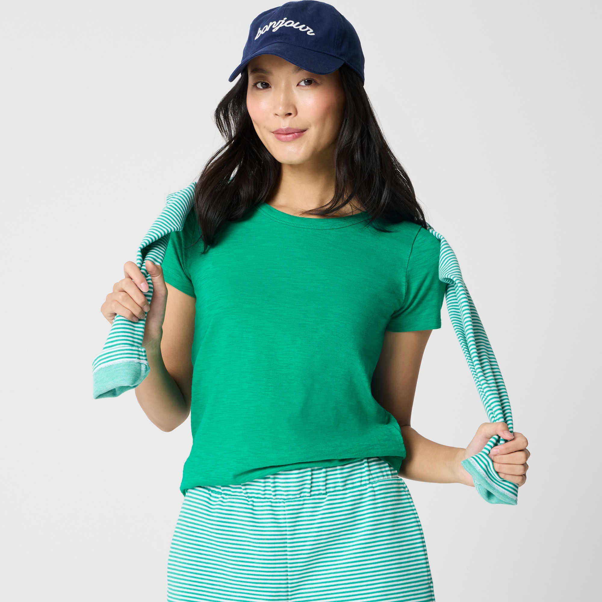 womens Short-sleeve girlfriend crewneck tee