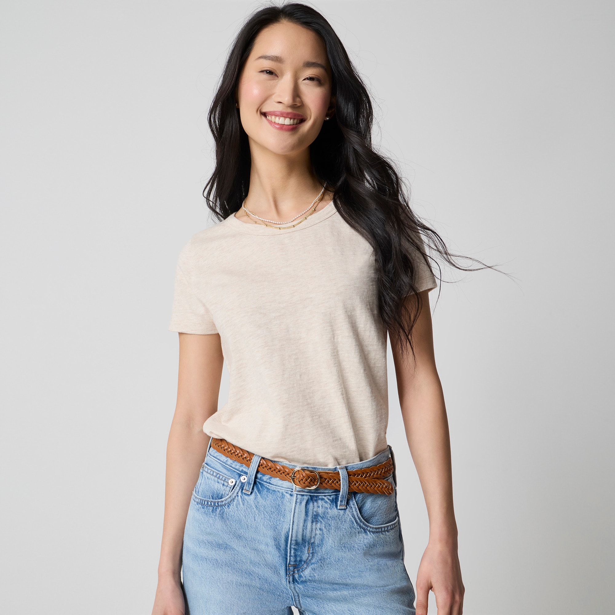  Short-sleeve girlfriend crewneck tee