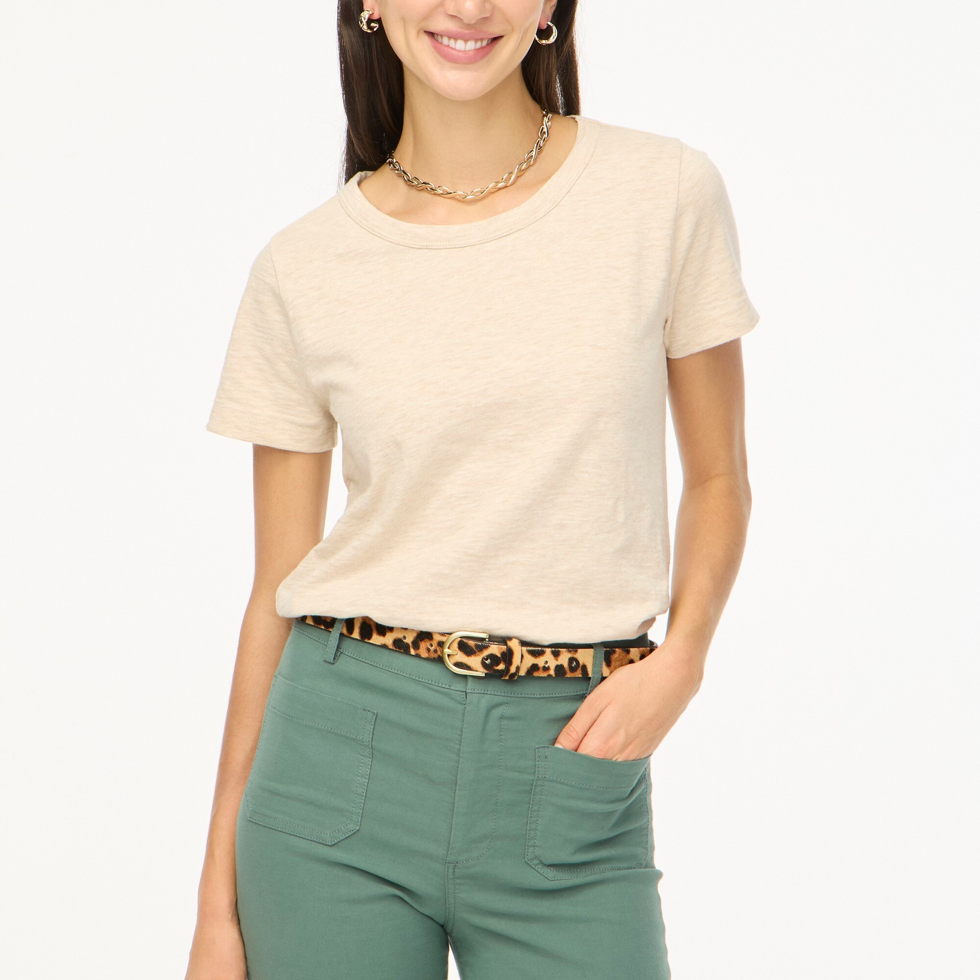 womens Short-sleeve girlfriend crewneck tee