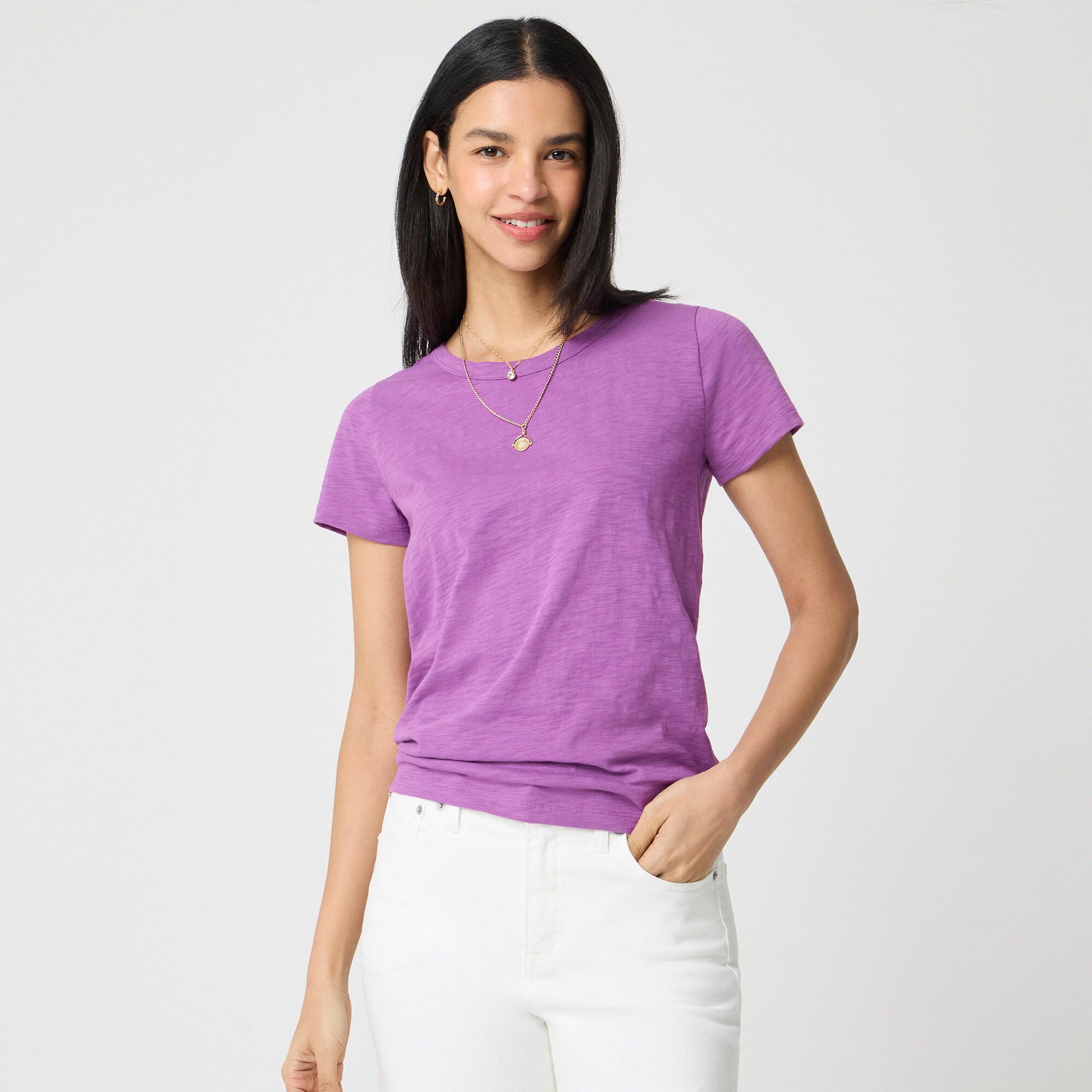  Short-sleeve girlfriend crewneck tee
