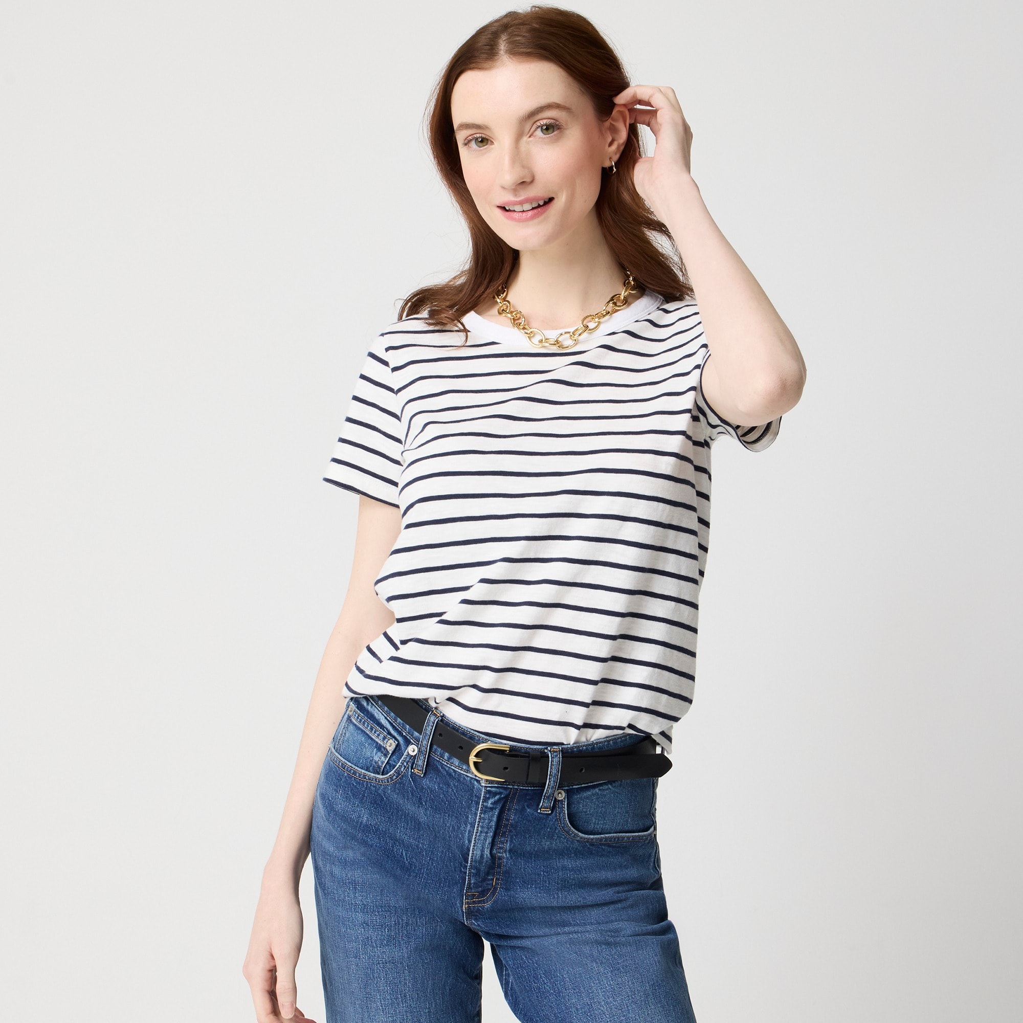 womens Short-sleeve girlfriend crewneck tee