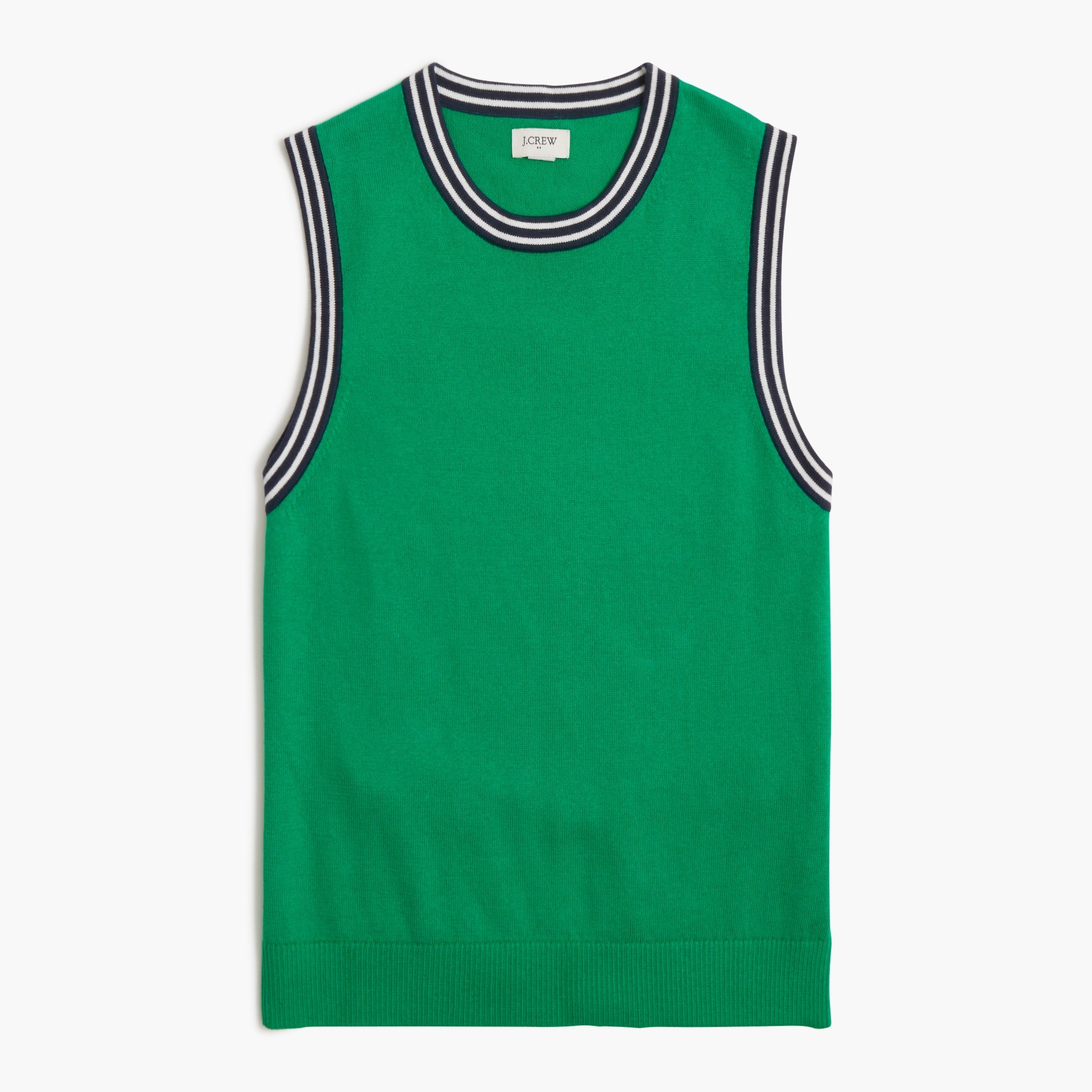 Contrast-trim sweater shell