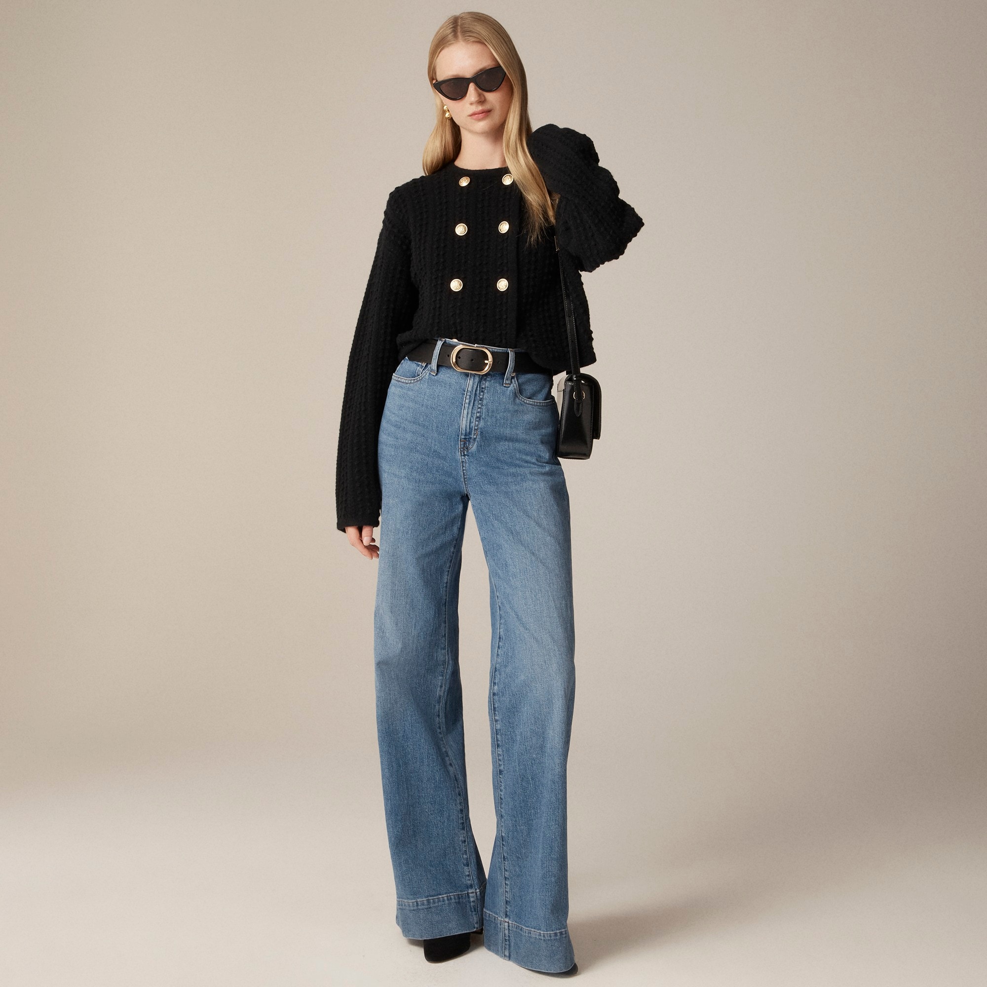 womens Double-breasted sweater-jacket