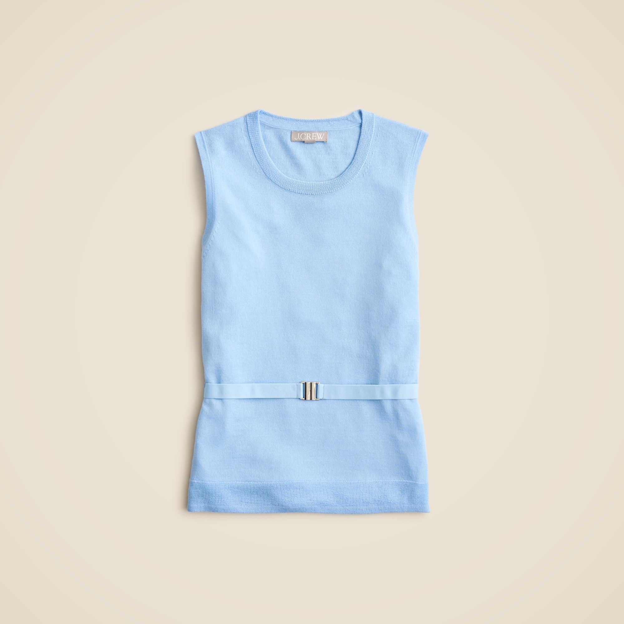 womens Belted sweater shell in merino wool