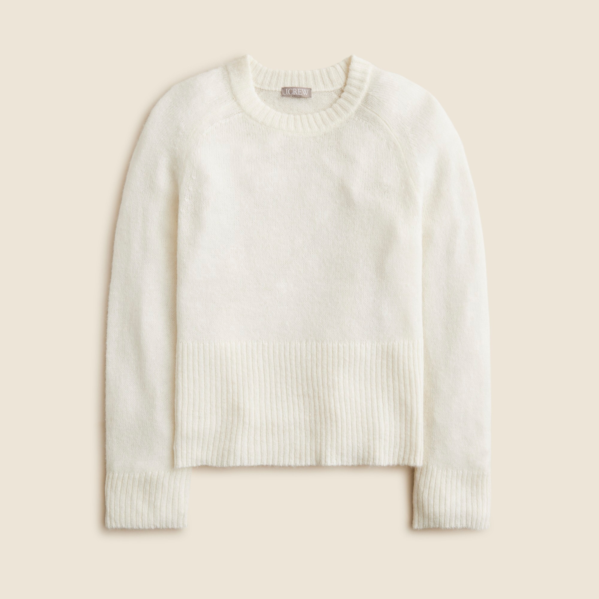 High rib pullover sweater in wool blend