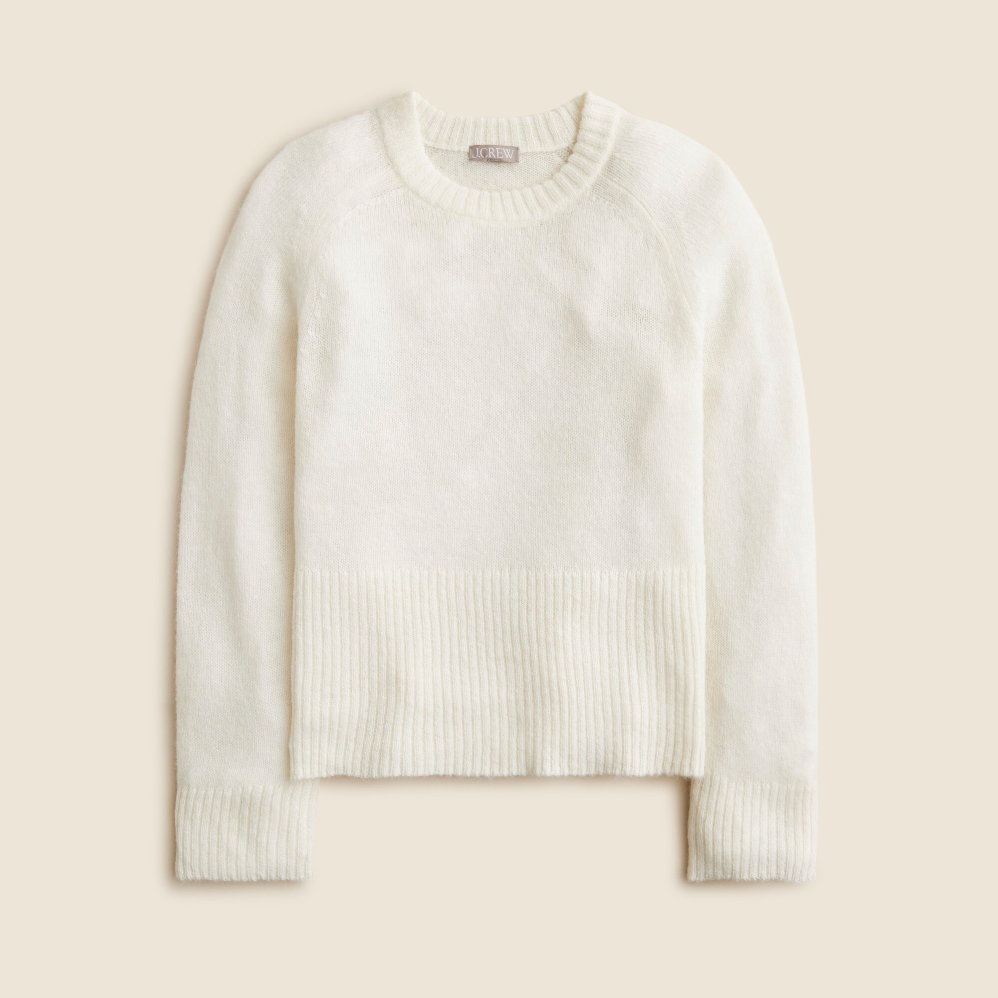 High rib pullover sweater in wool blend