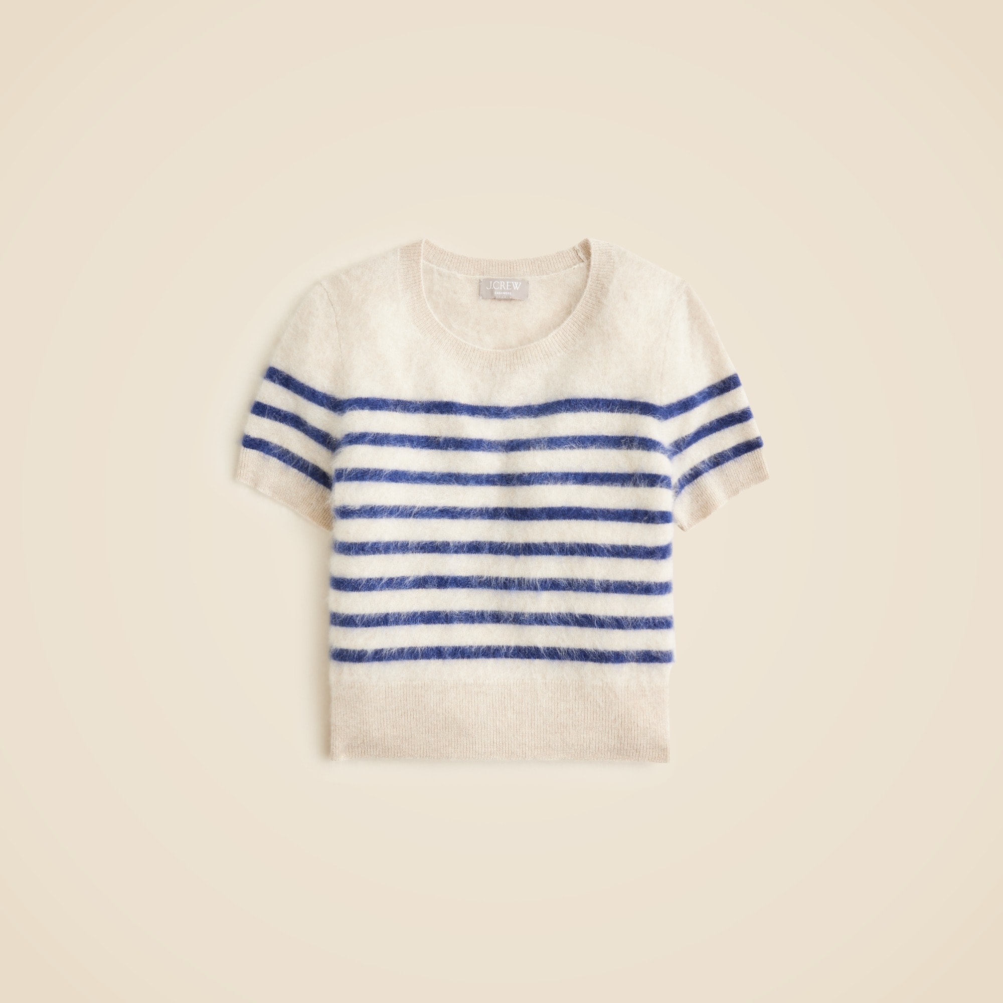 womens Brushed cashmere T-shirt in stripe