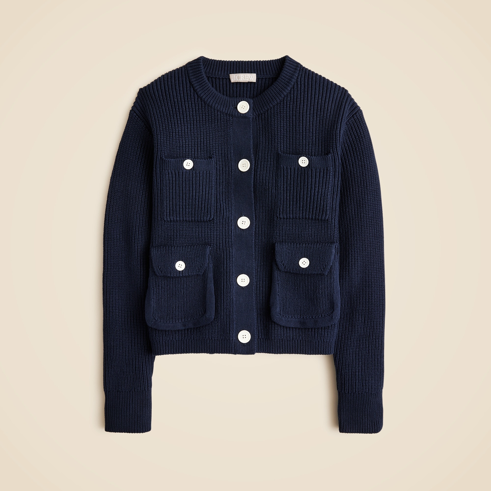 Four-pocket cardigan sweater