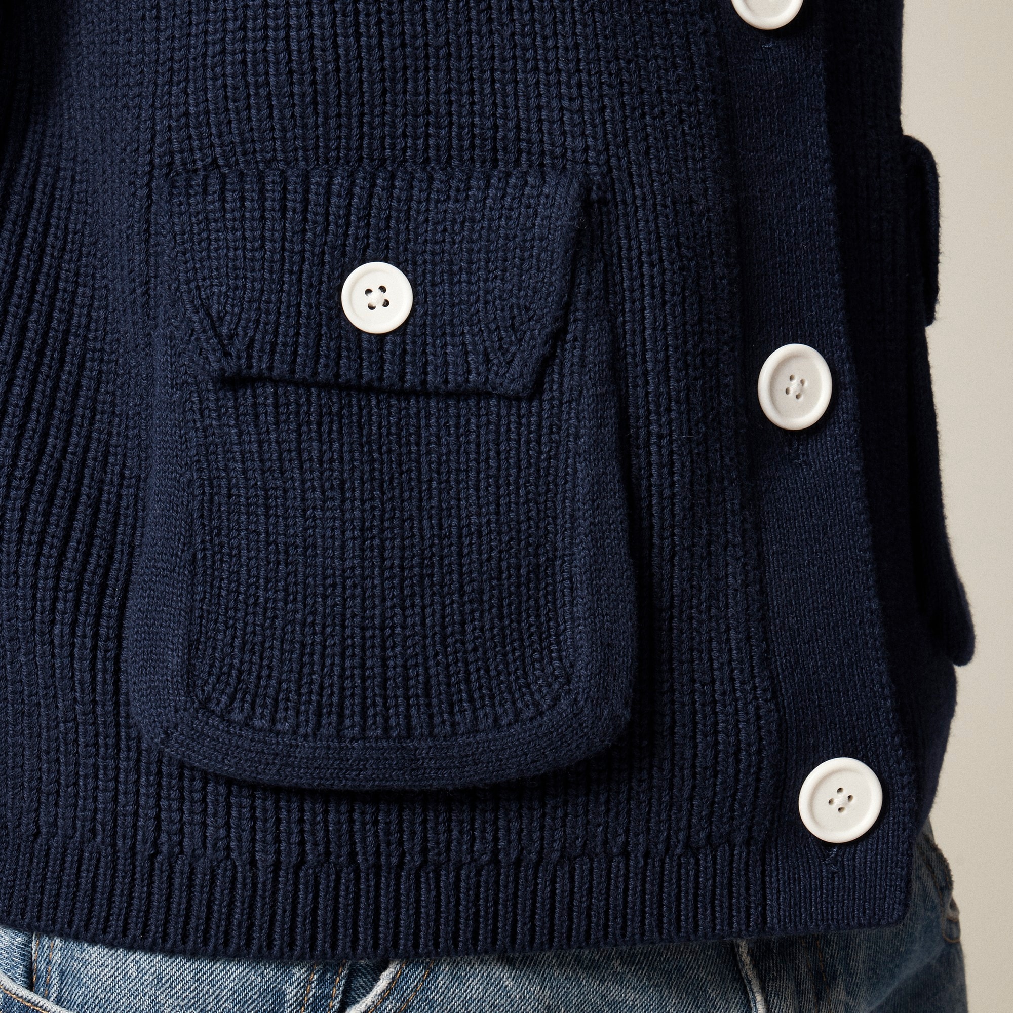 Four-pocket cardigan sweater