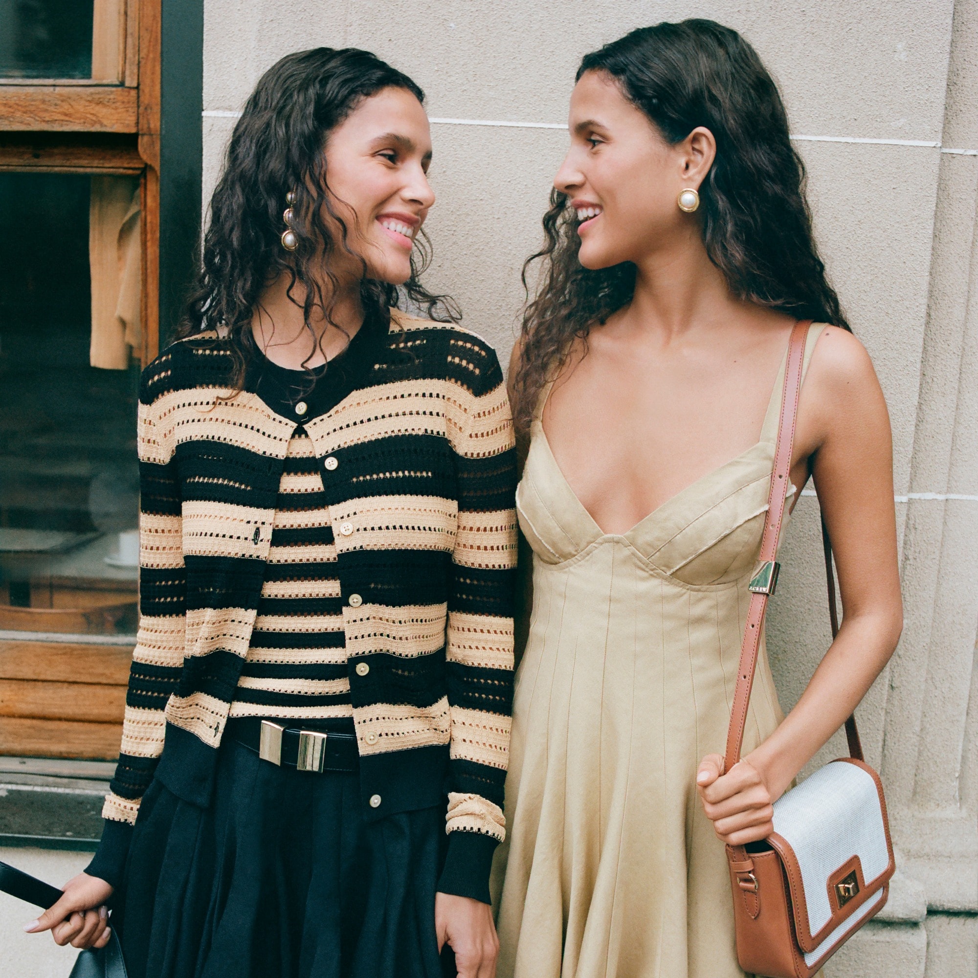  Pointelle-stitch cardigan in stripe