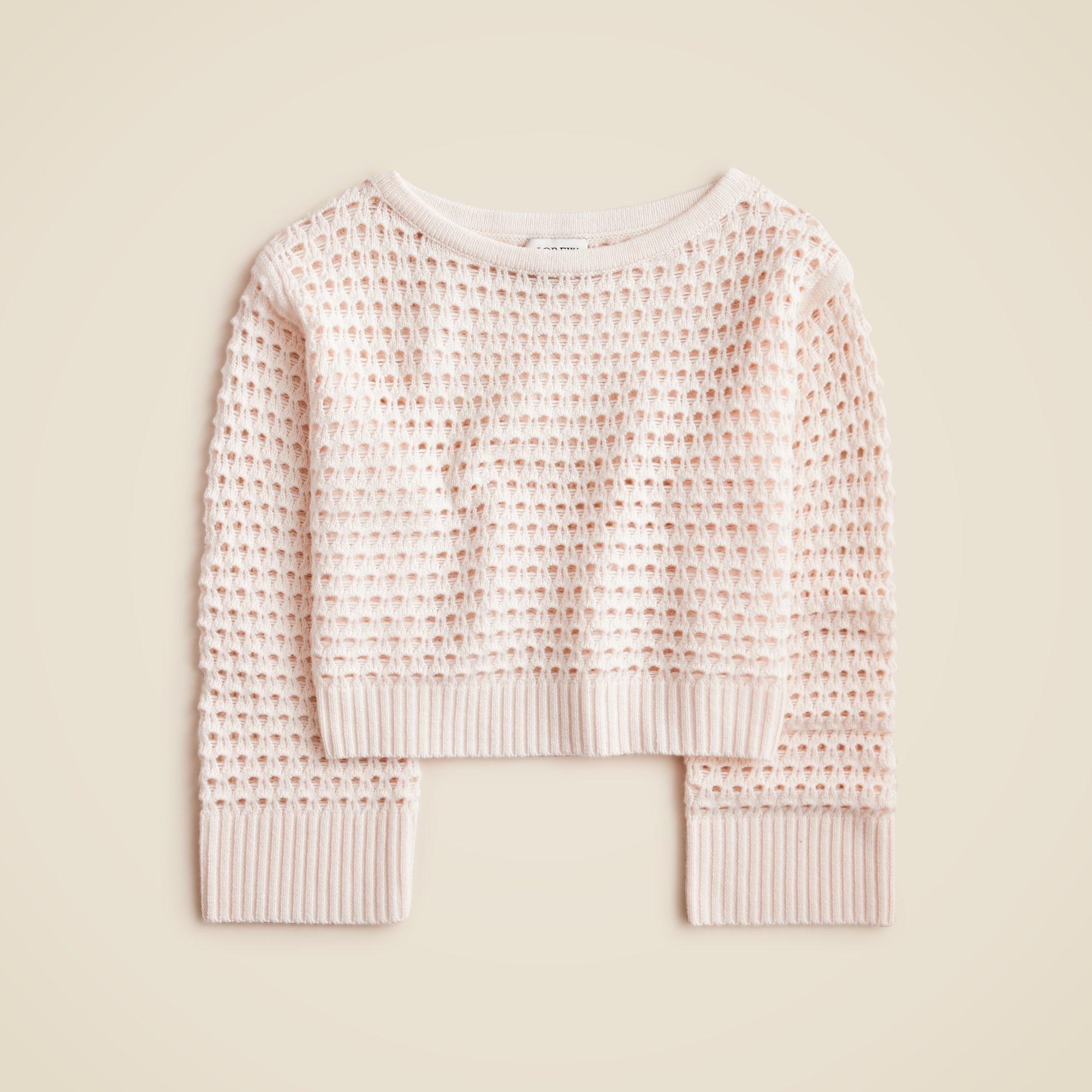 Cashmere pointelle boatneck sweater